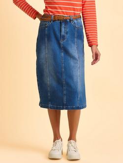 Brakeburn Nicola Denim Midi Skirt, Blue, Blue