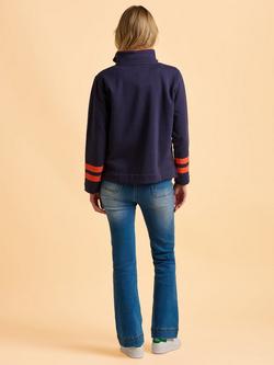 Brakeburn Broadstone Cotton Blend Zip Neck Sweatshirt - view 2, Navy