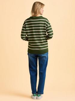 Brakeburn Charmouth Cotton Stripe Zip Neck Sweatshirt - view 2, Green