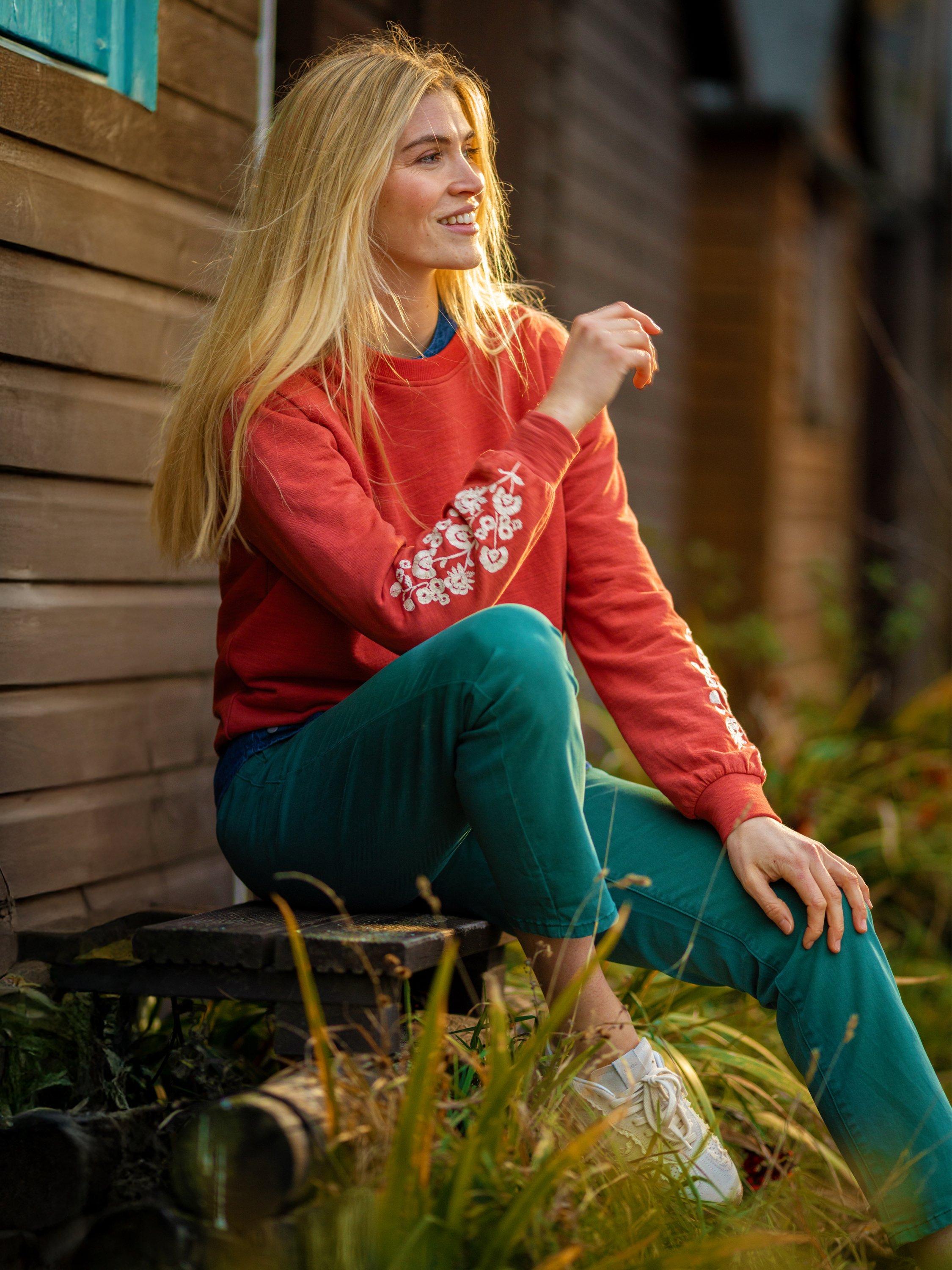 Product image 2 of 7, which shows Brakeburn Ferndown Crew Neck Sweatshirt, Red, 8