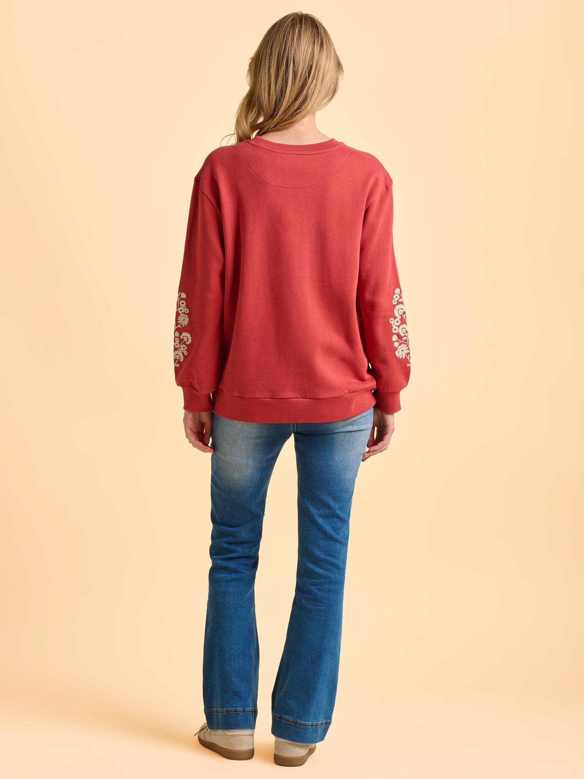 Product image 3 of 7, which shows Brakeburn Ferndown Crew Neck Sweatshirt, Red, 8