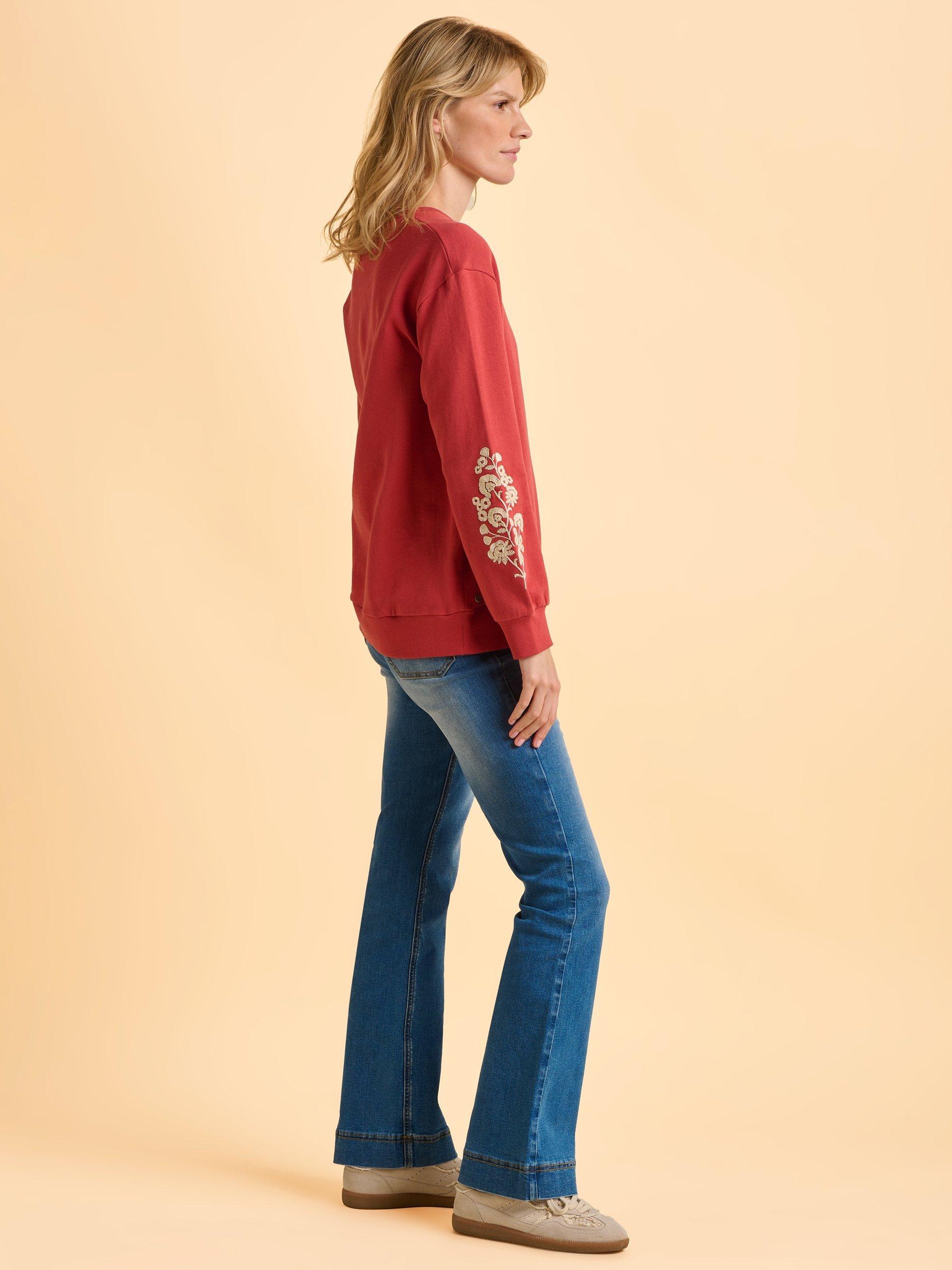 Product image 4 of 7, which shows Brakeburn Ferndown Crew Neck Sweatshirt, Red, 8