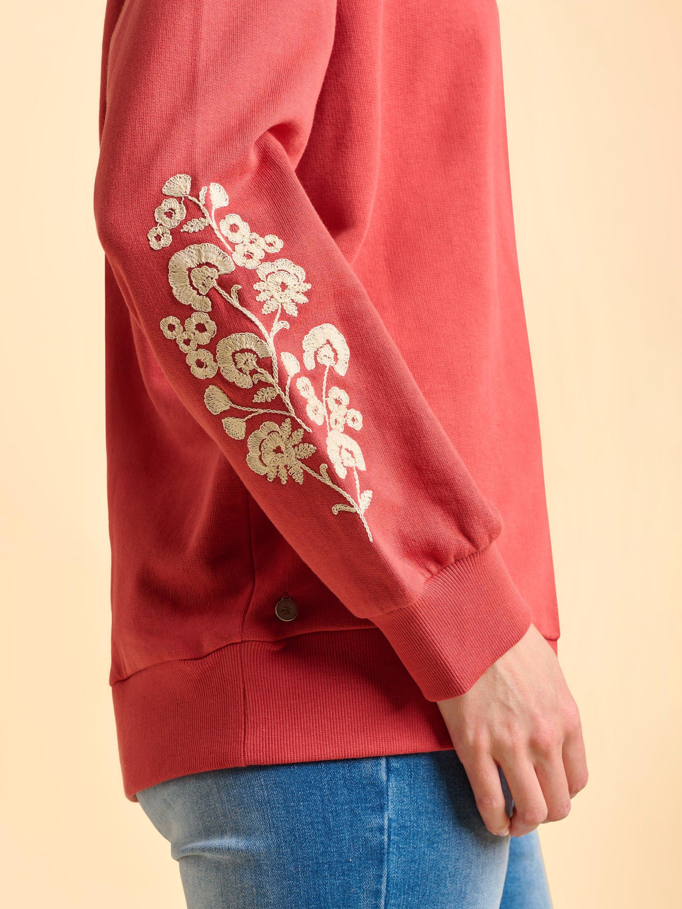Product image 5 of 7, which shows Brakeburn Ferndown Crew Neck Sweatshirt, Red, 8