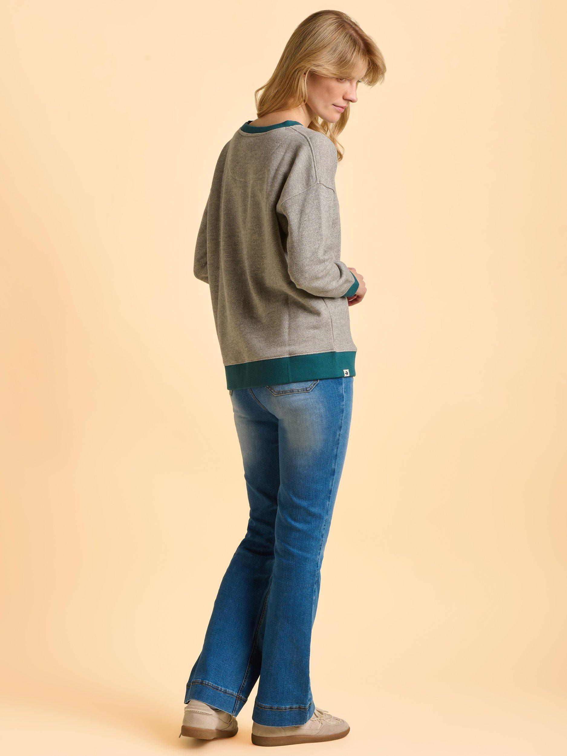 Product image 3 of 6, which shows Brakeburn Kimmeridge Sweatshirt, Grey, 8