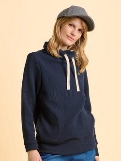 Brakeburn Modern Cowl Neck Sweatshirt, Navy, Navy
