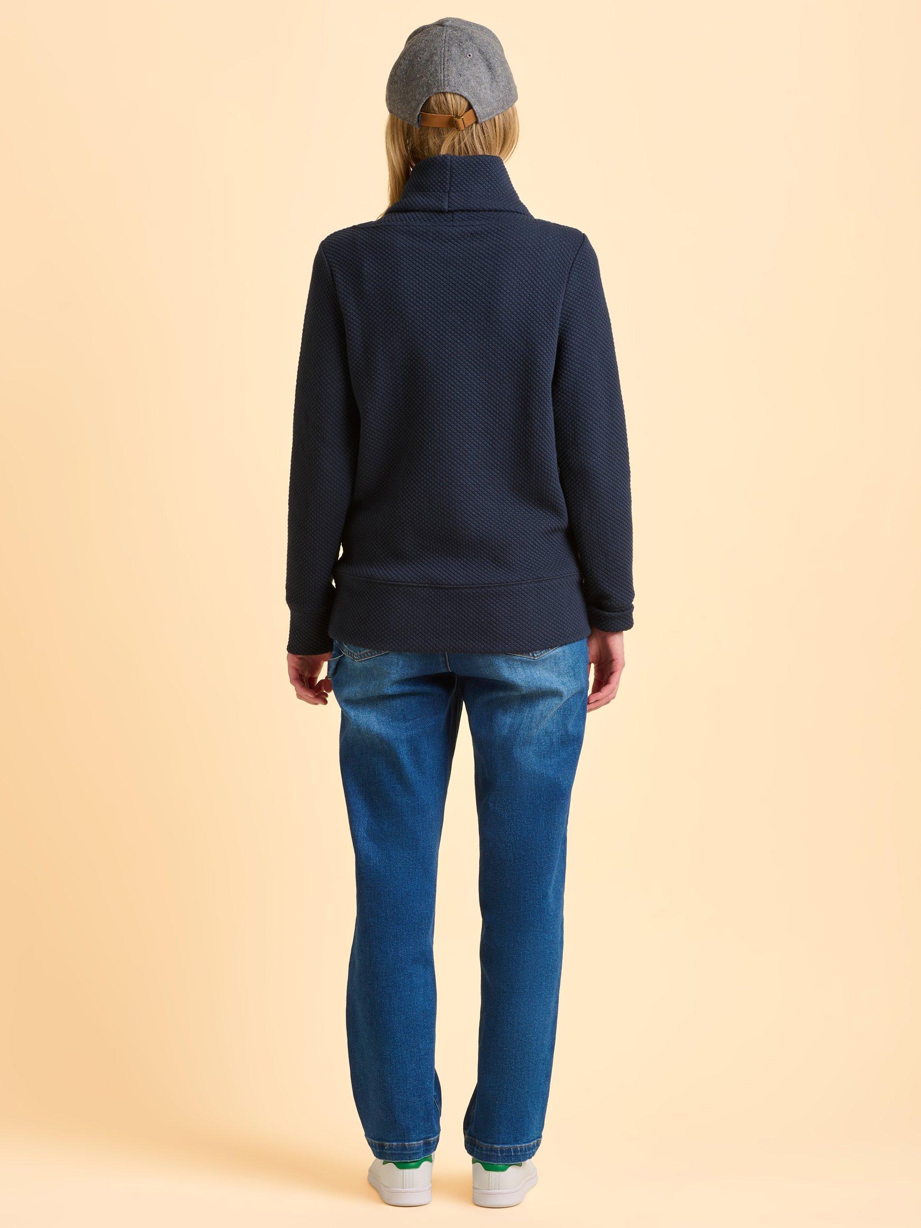 Product image 2 of 5, which shows Brakeburn Modern Cowl Neck Sweatshirt, Navy, 8