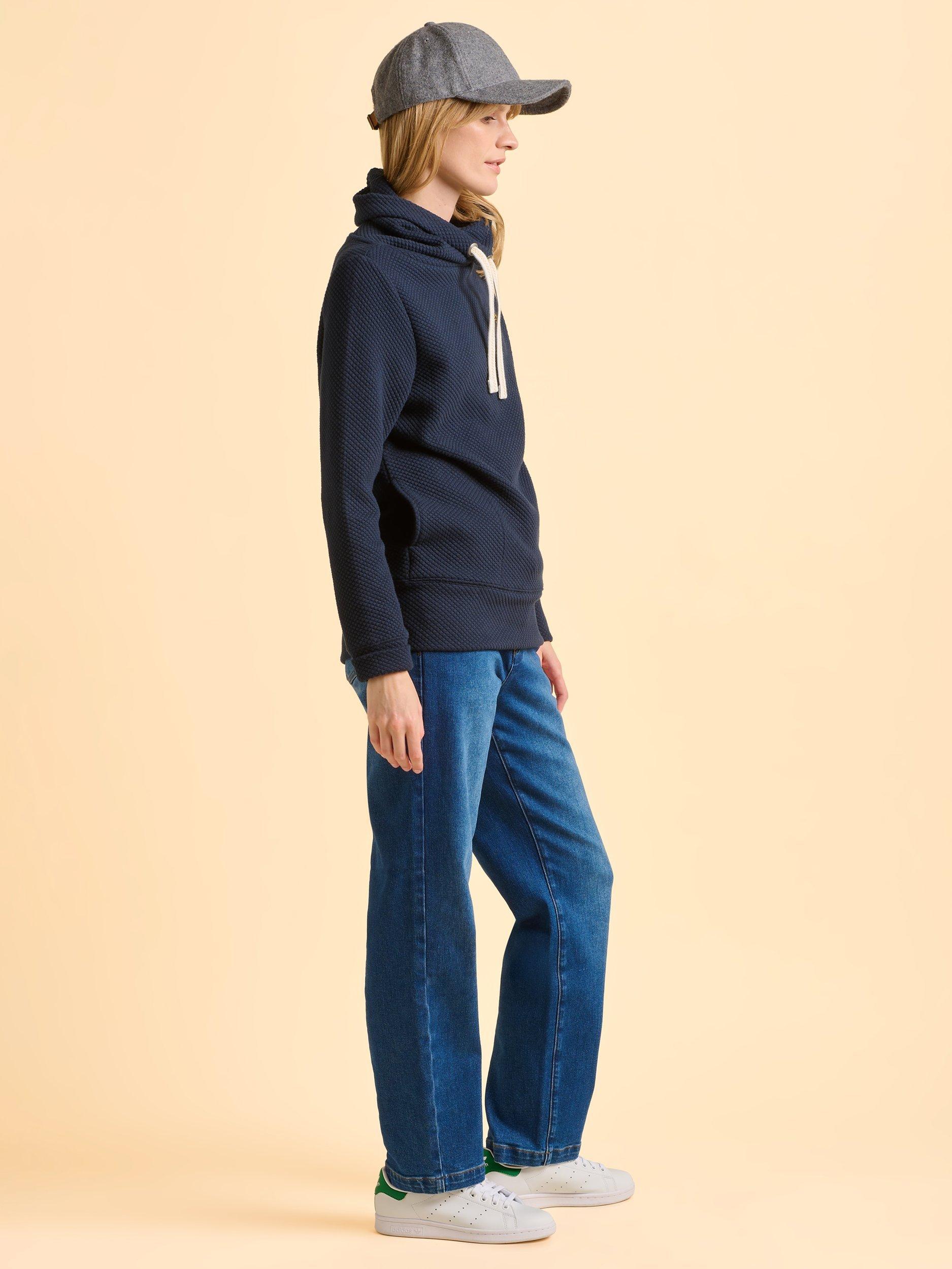 Product image 3 of 5, which shows Brakeburn Modern Cowl Neck Sweatshirt, Navy, 8
