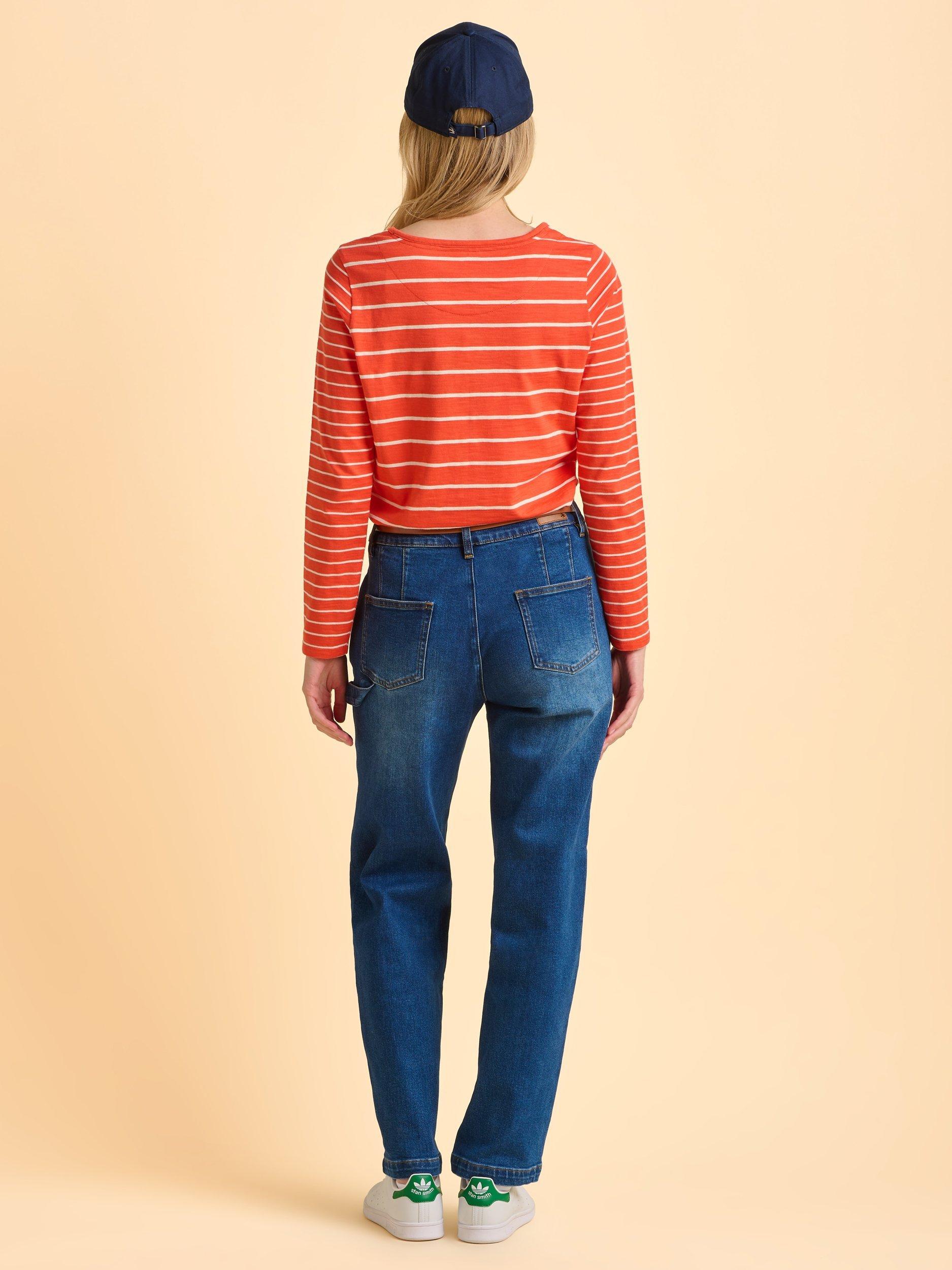 Product image 2 of 6, which shows Brakeburn Branksome Stripe Top, Red, 8