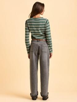 Brakeburn Canford Long Sleeve Striped Cotton T-Shirt - view 2, Green