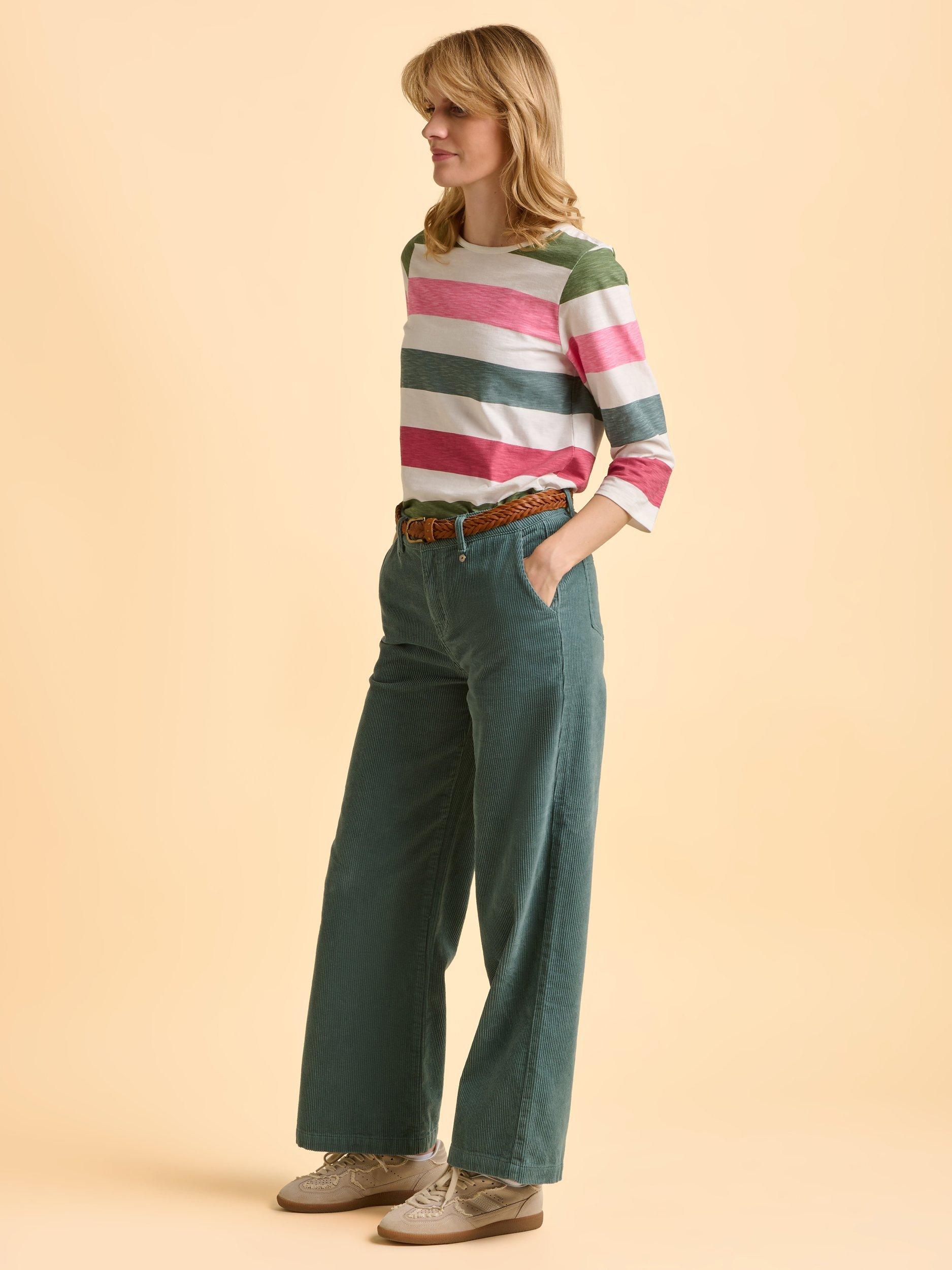 Product image 5 of 6, which shows Brakeburn Lulworth Stripe Top, Cream, 8