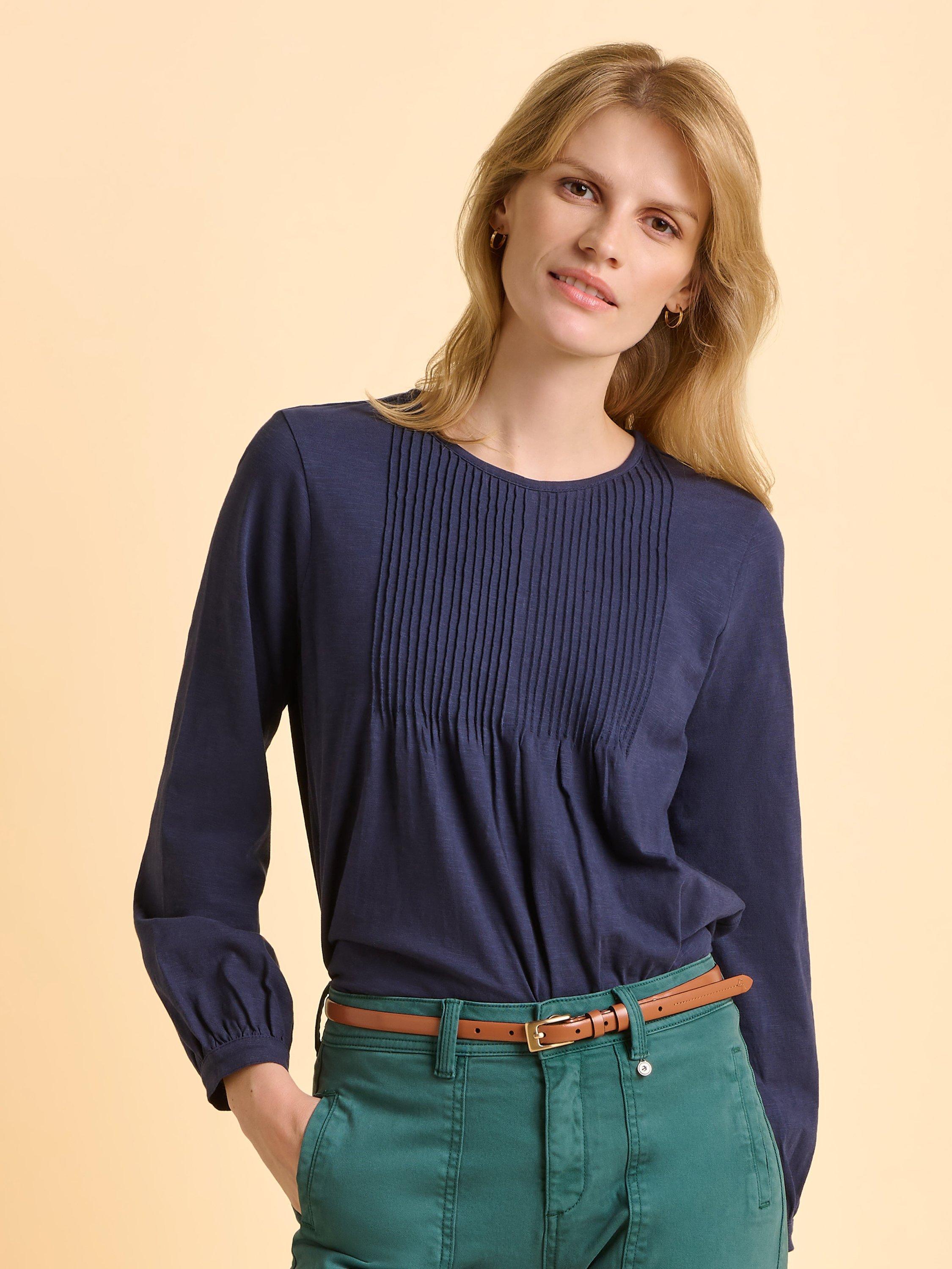 Product image 4 of 5, which shows Brakeburn Ocean Breeze Long Sleeve Top, Blue, 8