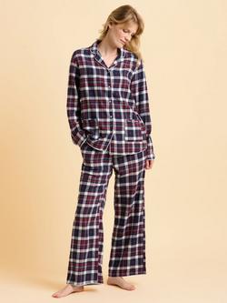Brakeburn Lilliput Cotton Blend Check Print Pyjamas, Blue