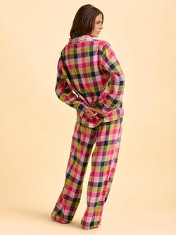 Brakeburn Baiter Long Sleeve Cotton Check Print Pyjamas - view 2, Pink