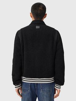 AllSaints Baum Button Front Bomber Jacket - view 2, Black
