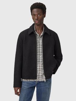AllSaints Celeste Zip Front Wool Jacket, Black