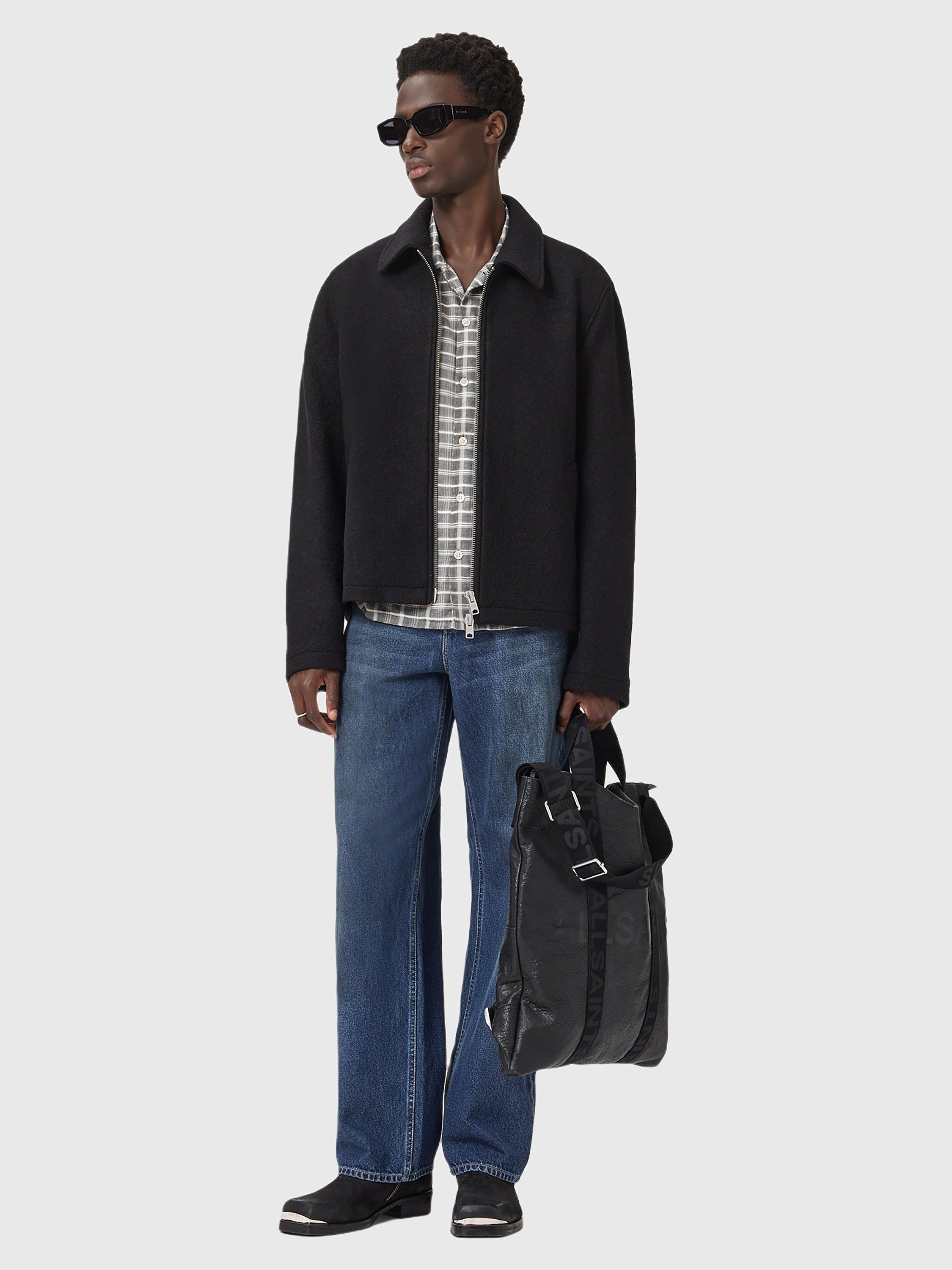 Product image 5 of 10, which shows AllSaints Celeste Zip Front Wool Jacket, Black, S