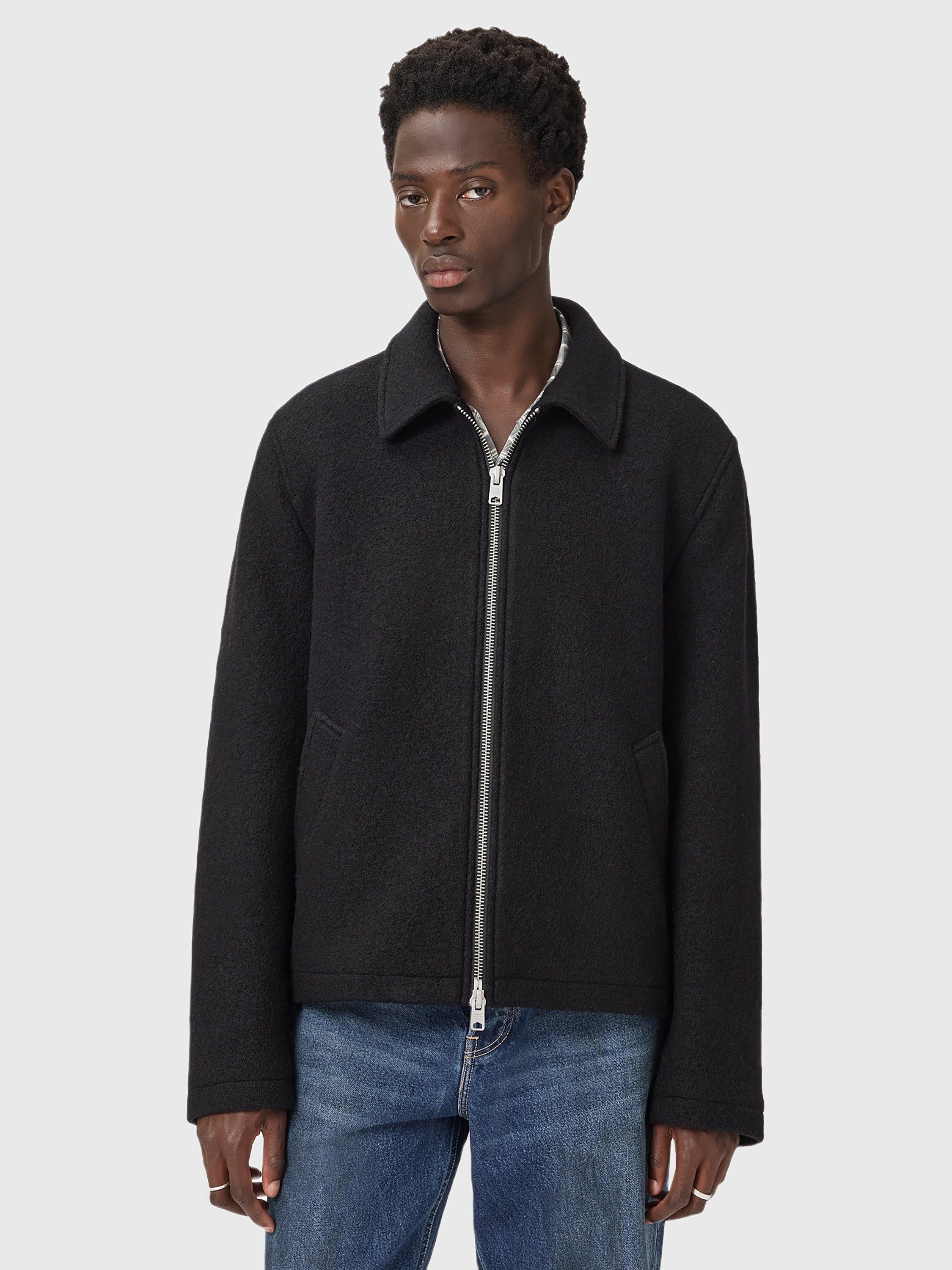 Product image 6 of 10, which shows AllSaints Celeste Zip Front Wool Jacket, Black, S