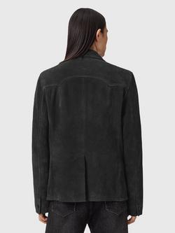AllSaints Hornett Leather Blazer - view 2, Twilight Black