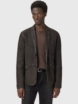 AllSaints Monet Leather Blazer, Mole Brown