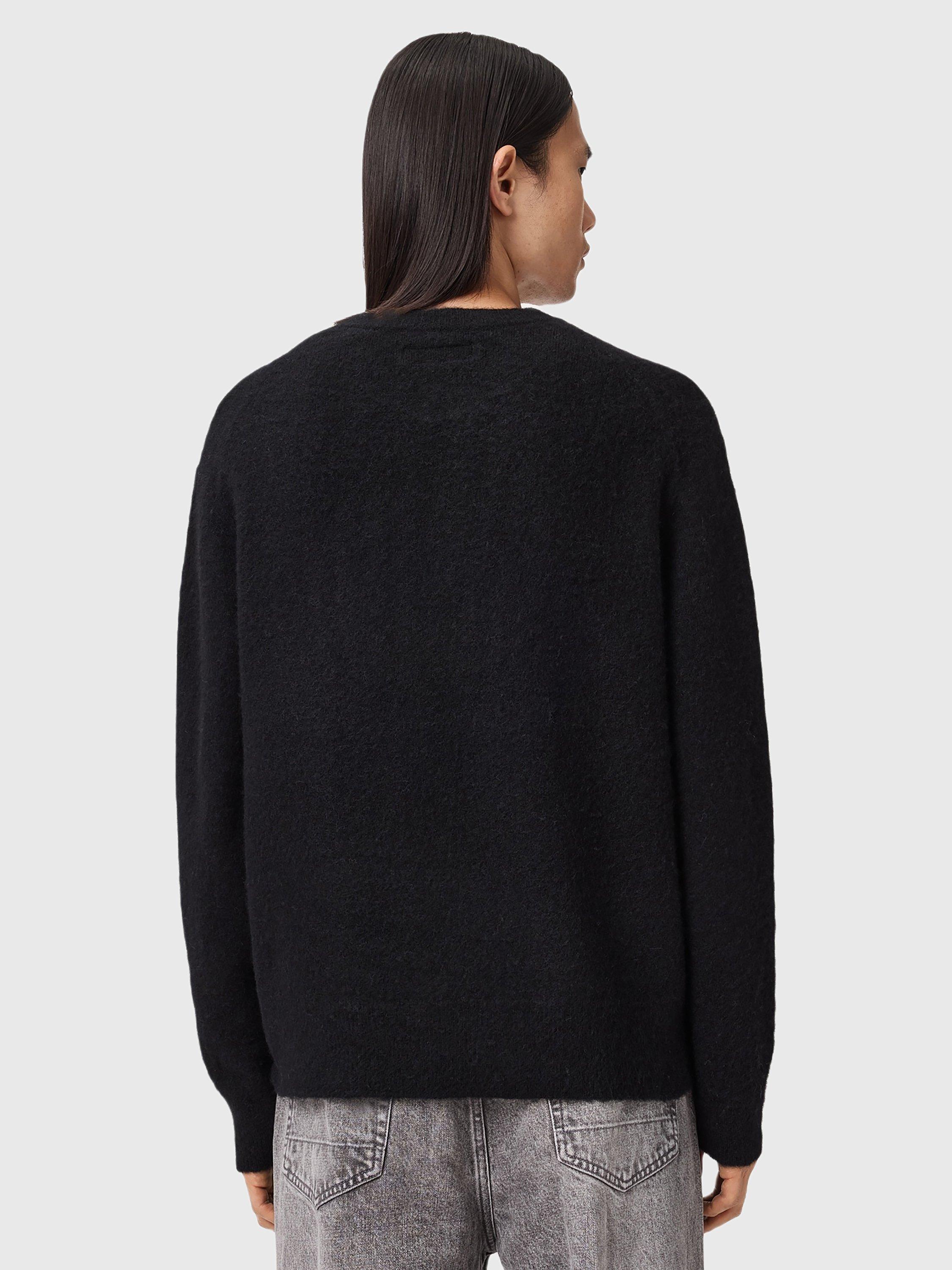 Product image 2 of 8, which shows AllSaints Curv Alpaca Wool Blend Jumper, Black, S