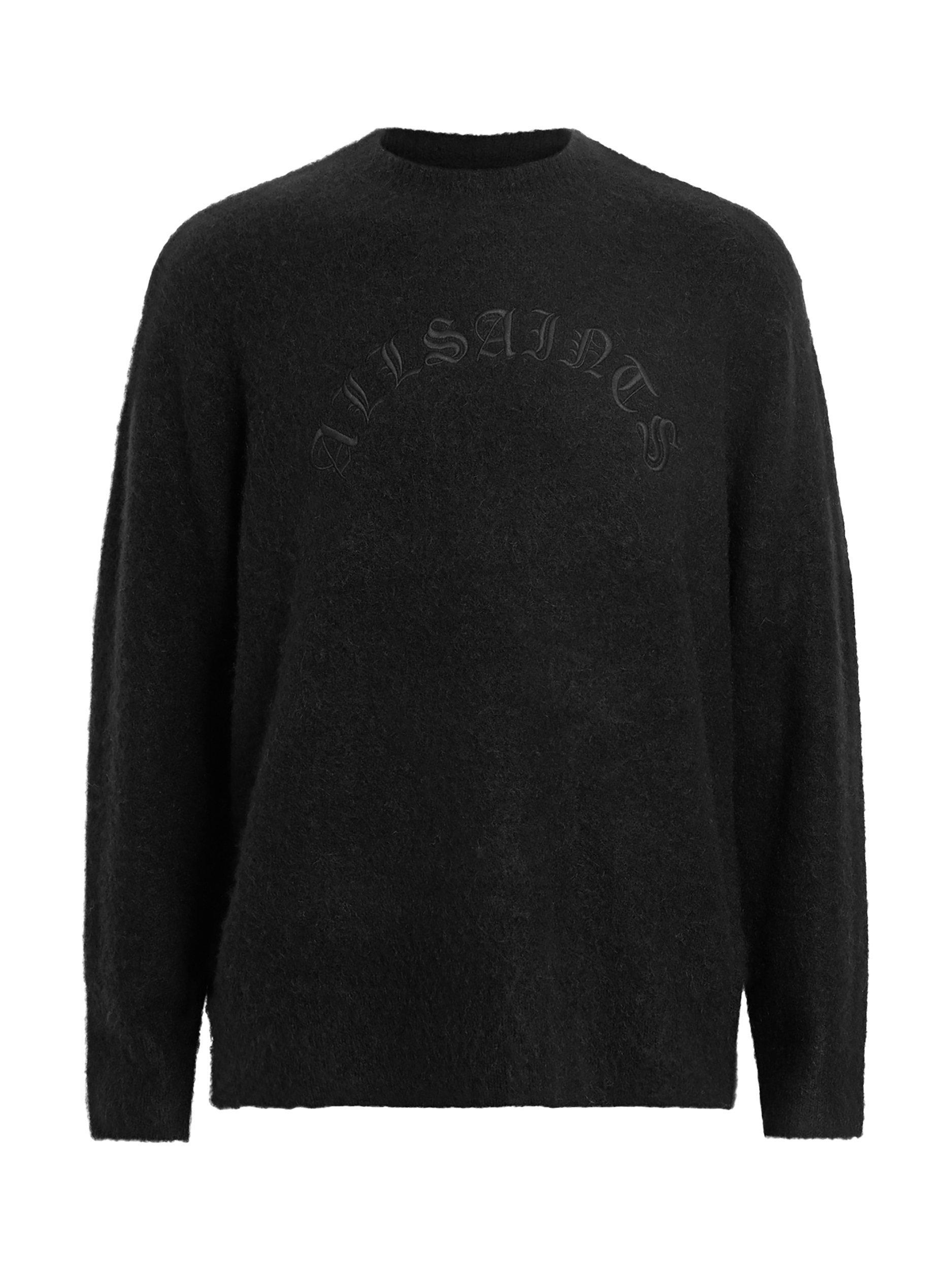 Product image 4 of 8, which shows AllSaints Curv Alpaca Wool Blend Jumper, Black, S