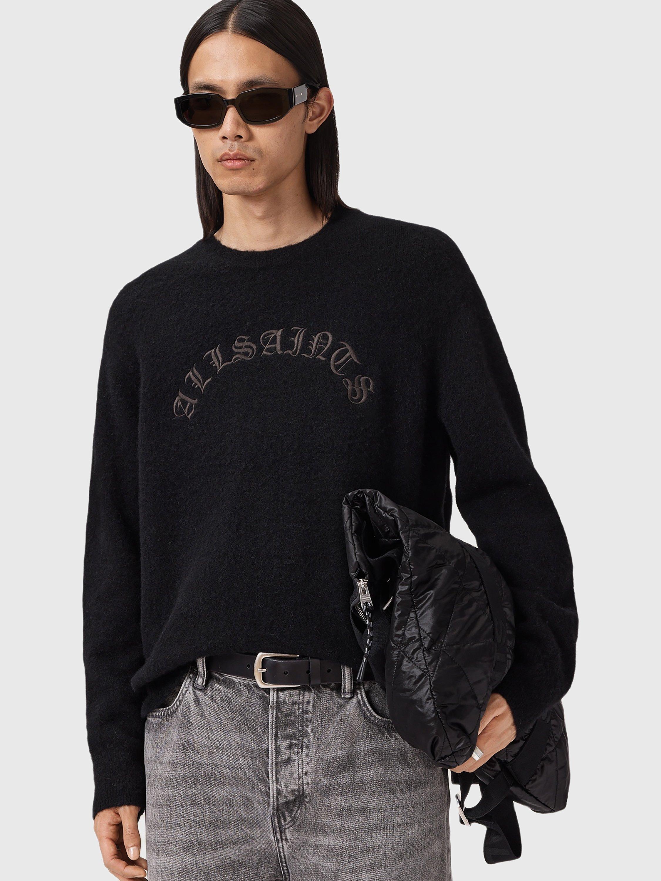 Product image 6 of 8, which shows AllSaints Curv Alpaca Wool Blend Jumper, Black, S