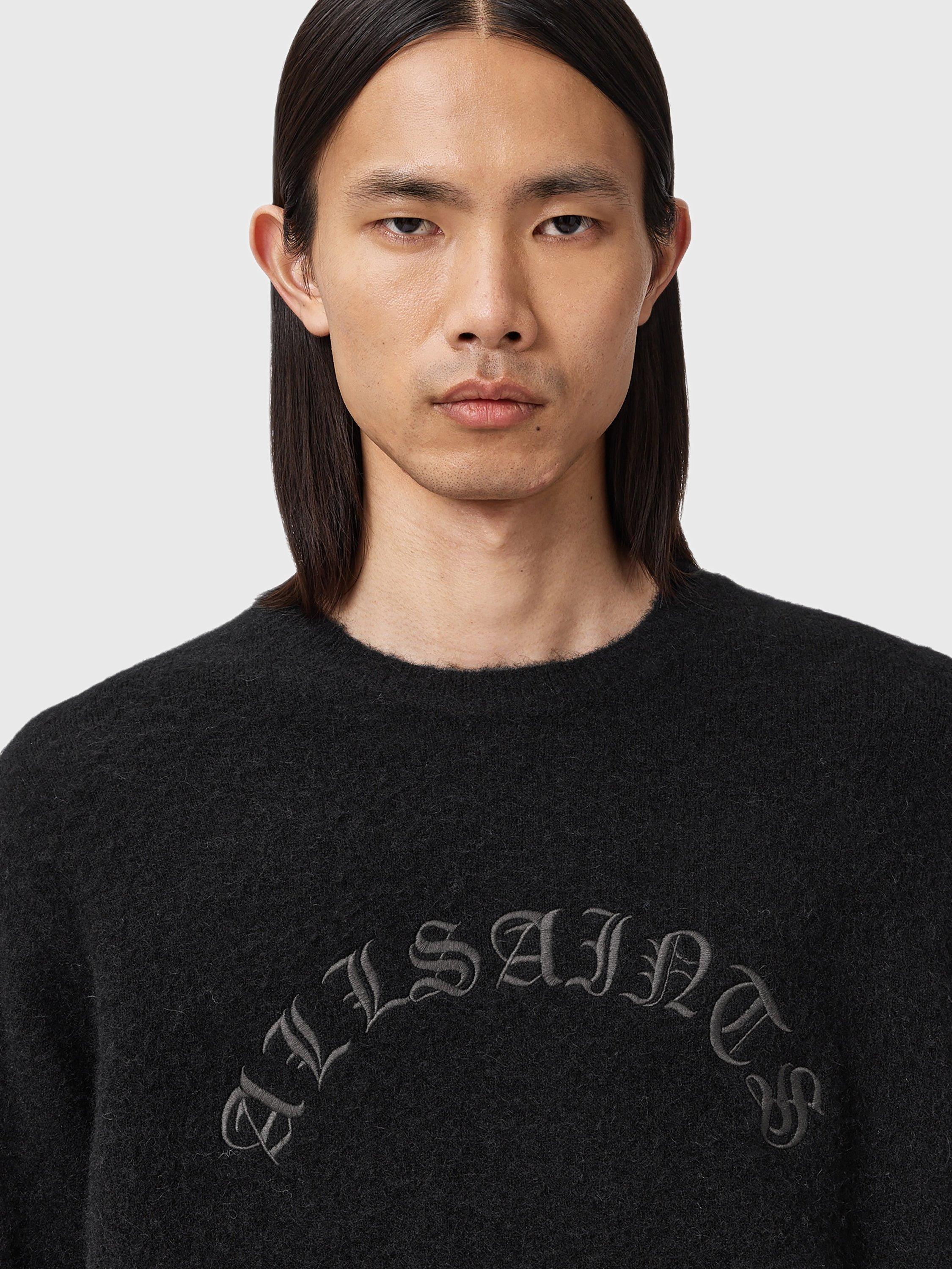 Product image 8 of 8, which shows AllSaints Curv Alpaca Wool Blend Jumper, Black, S