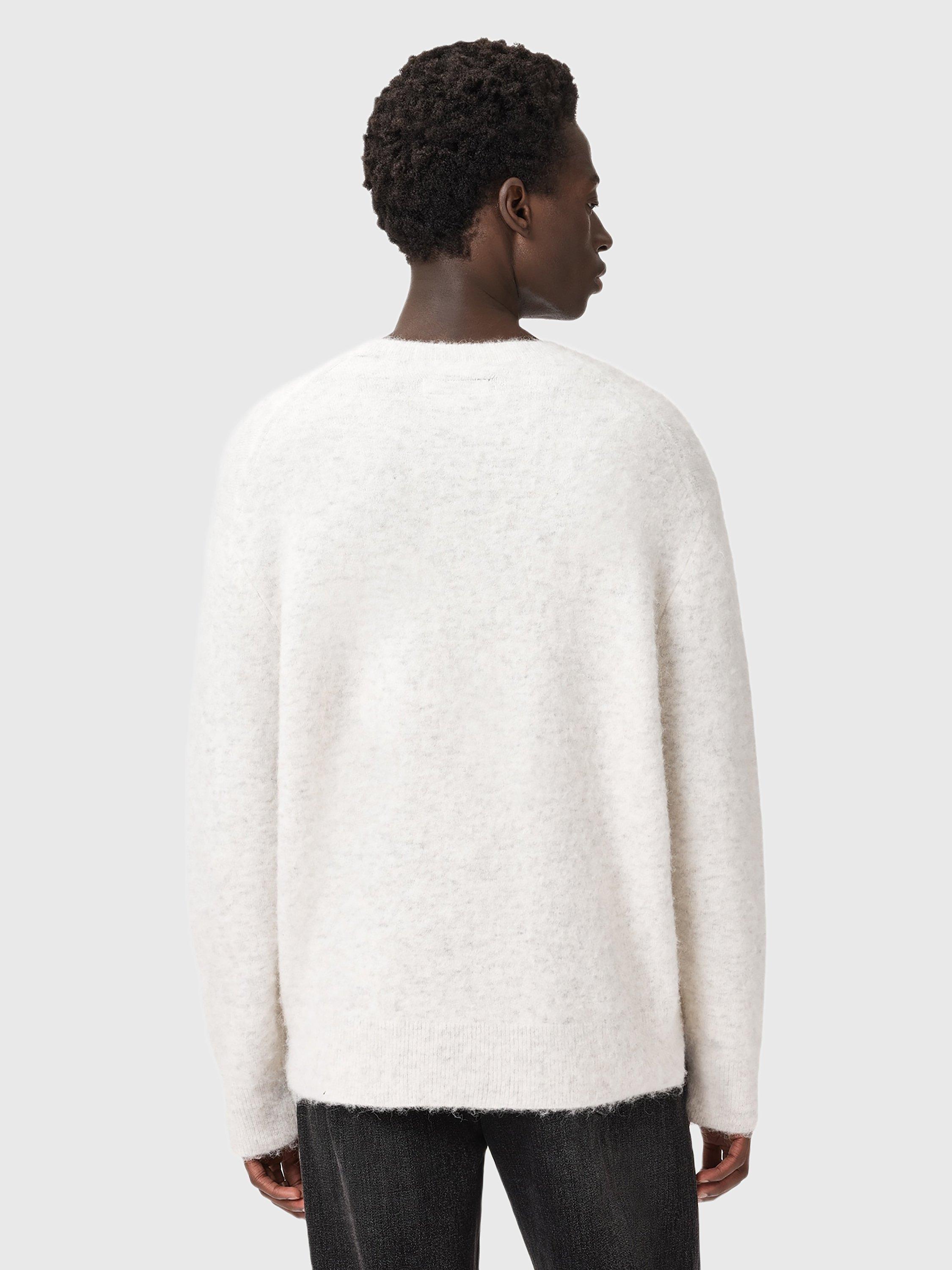 Product image 2 of 9, which shows AllSaints Curv Alpaca Wool Blend Jumper, Ecru, M
