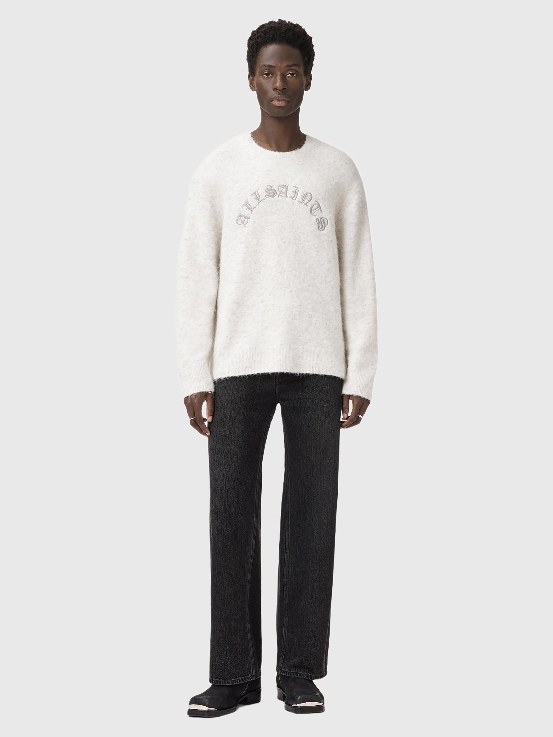 Product image 3 of 9, which shows AllSaints Curv Alpaca Wool Blend Jumper, Ecru, M