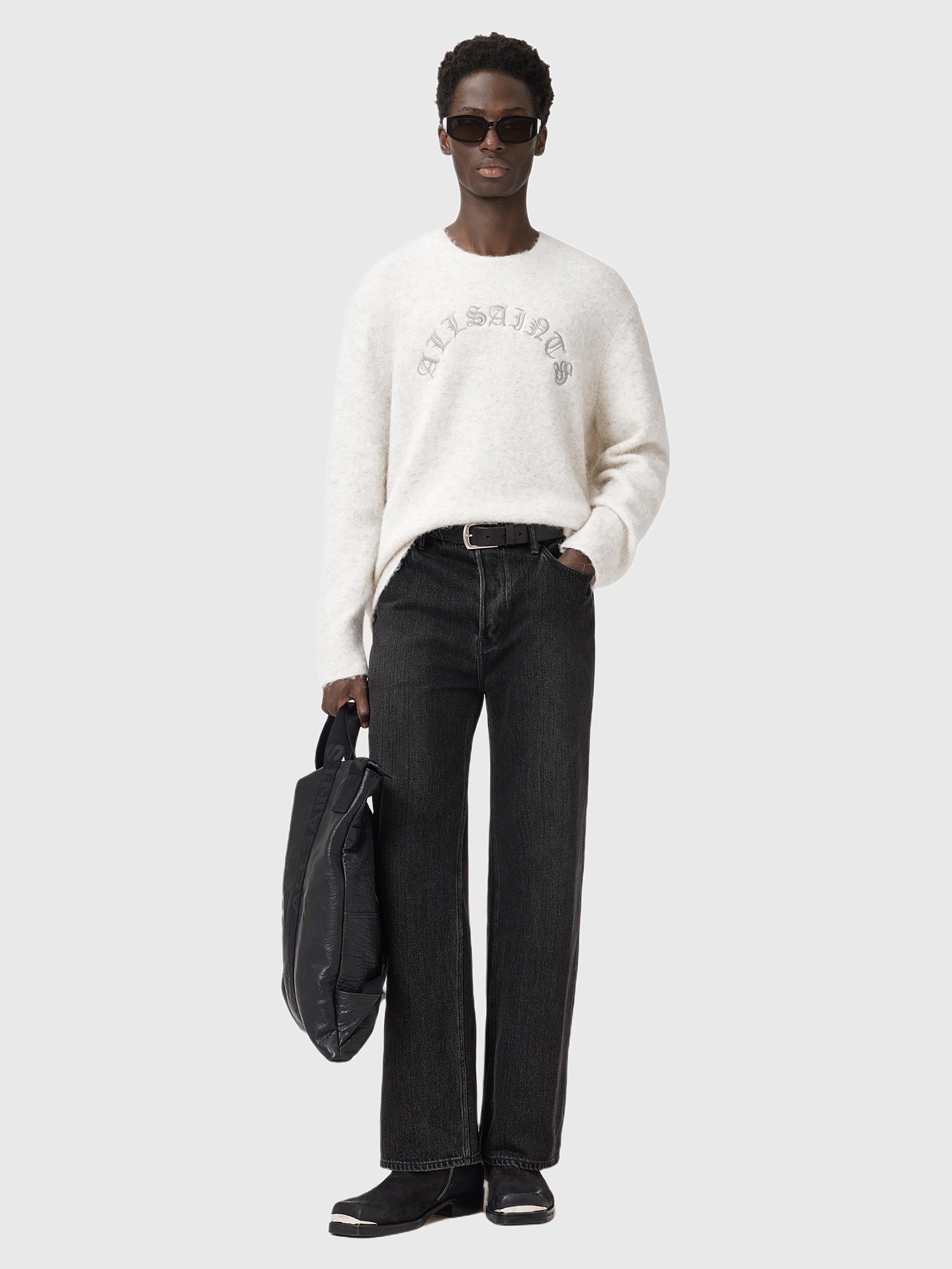 Product image 6 of 9, which shows AllSaints Curv Alpaca Wool Blend Jumper, Ecru, M