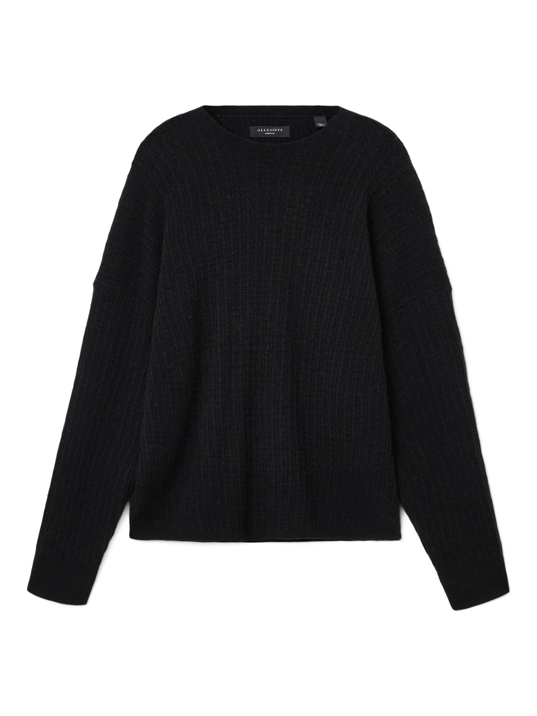 Product image 4 of 8, which shows AllSaints Jakob Crew Neck Jumper, Black, M