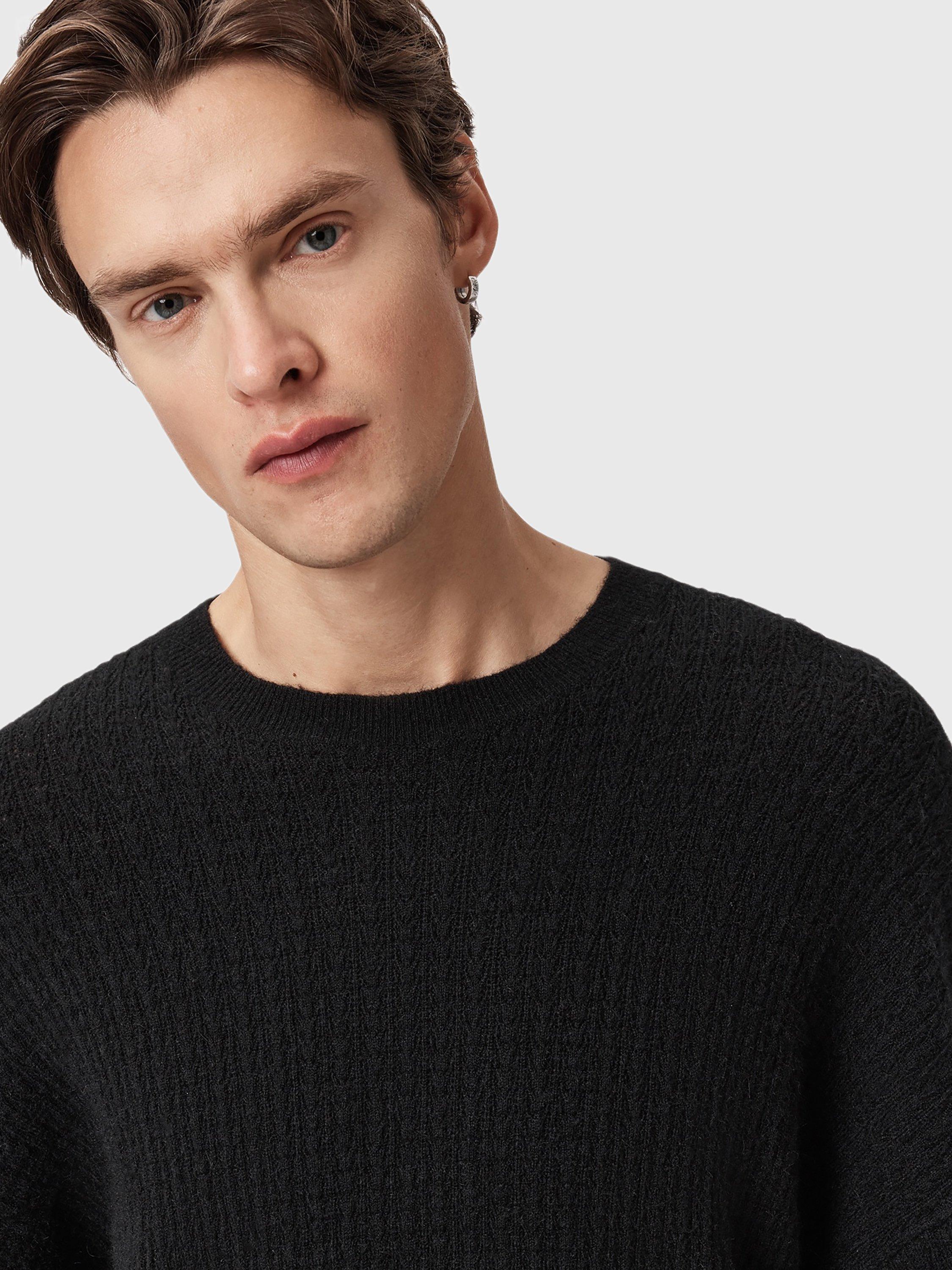 Product image 6 of 8, which shows AllSaints Jakob Crew Neck Jumper, Black, M