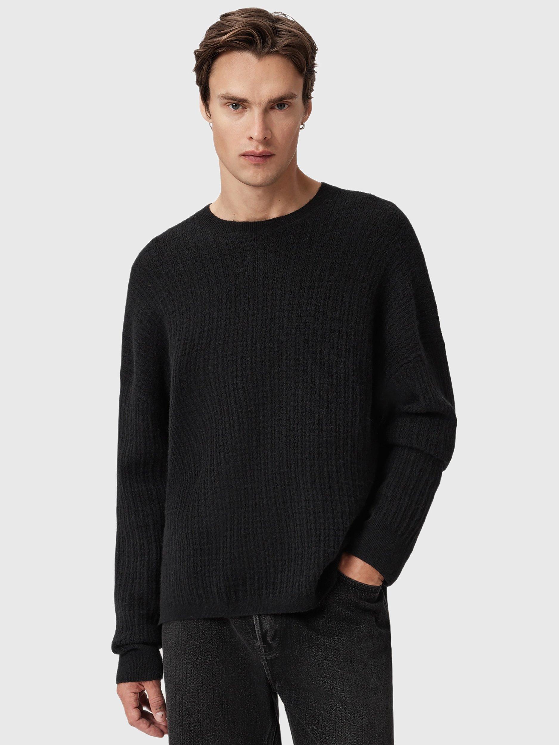 Product image 8 of 8, which shows AllSaints Jakob Crew Neck Jumper, Black, M