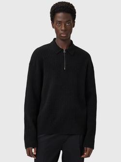 AllSaints Jakob Half Zip Jumper, Black