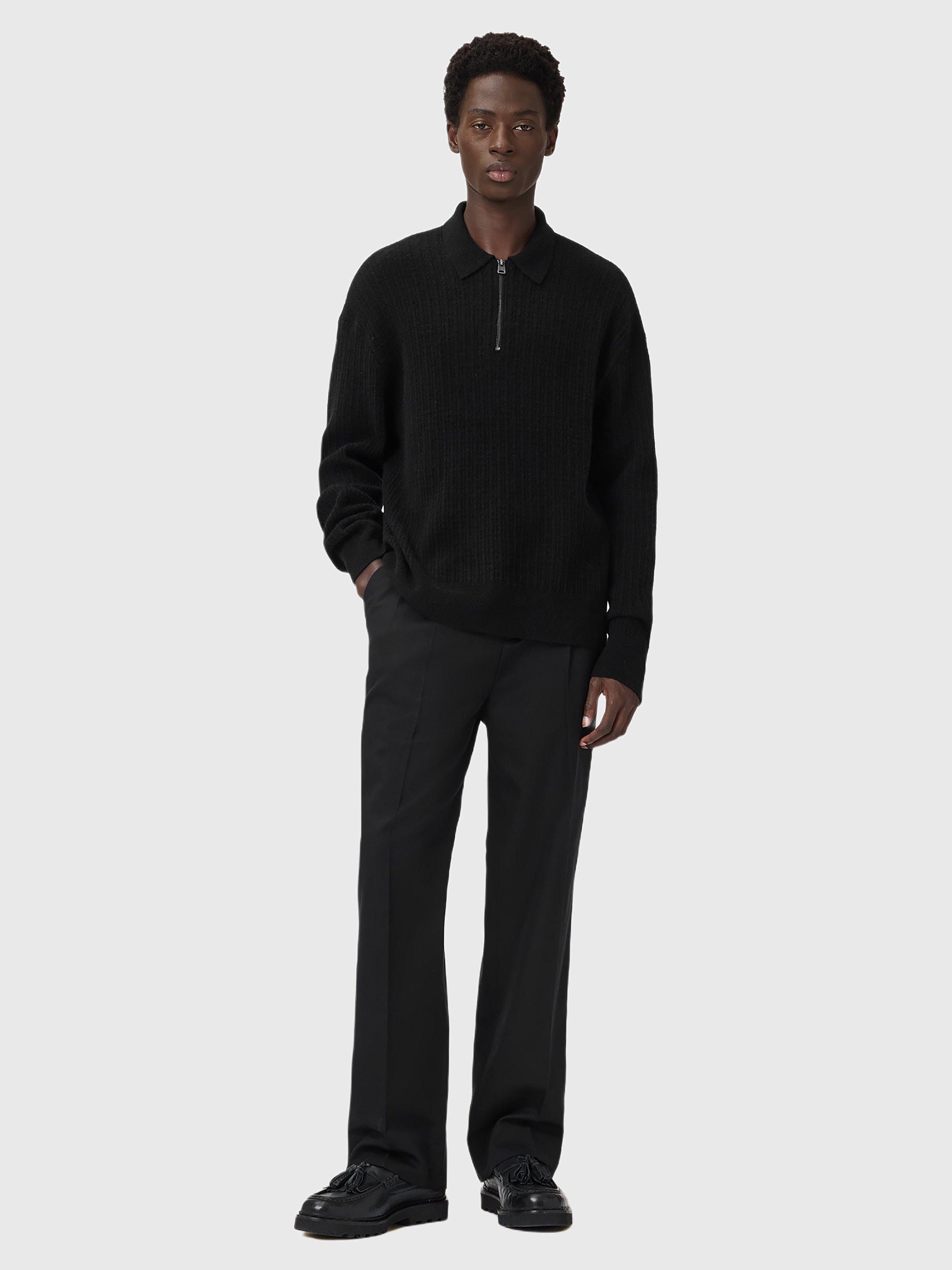 Product image 3 of 7, which shows AllSaints Jakob Half Zip Jumper, Black, XL