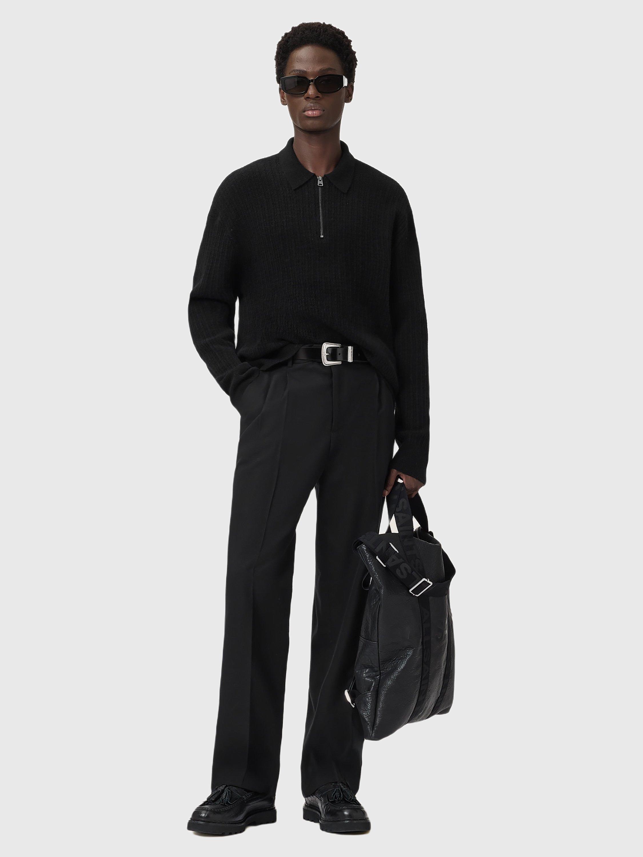 Product image 6 of 7, which shows AllSaints Jakob Half Zip Jumper, Black, XL