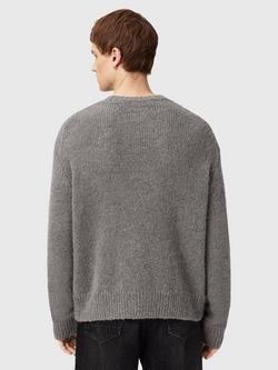 AllSaints Message Wool Alpaca Blend Jumper - view 2, Gunmetal Grey