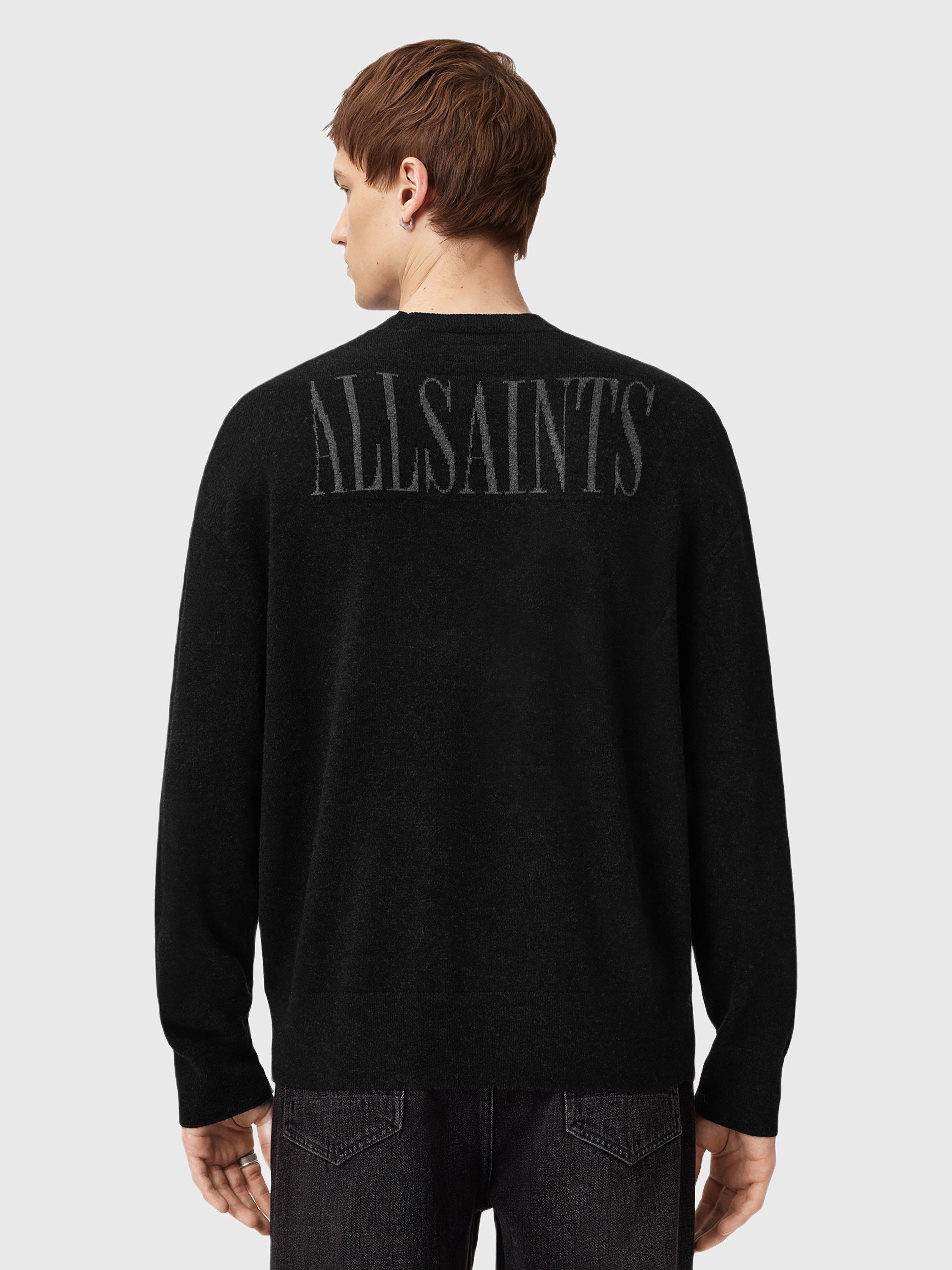 Product image 2 of 8, which shows AllSaints Skelli Wool Blend Jumper, Black, XL