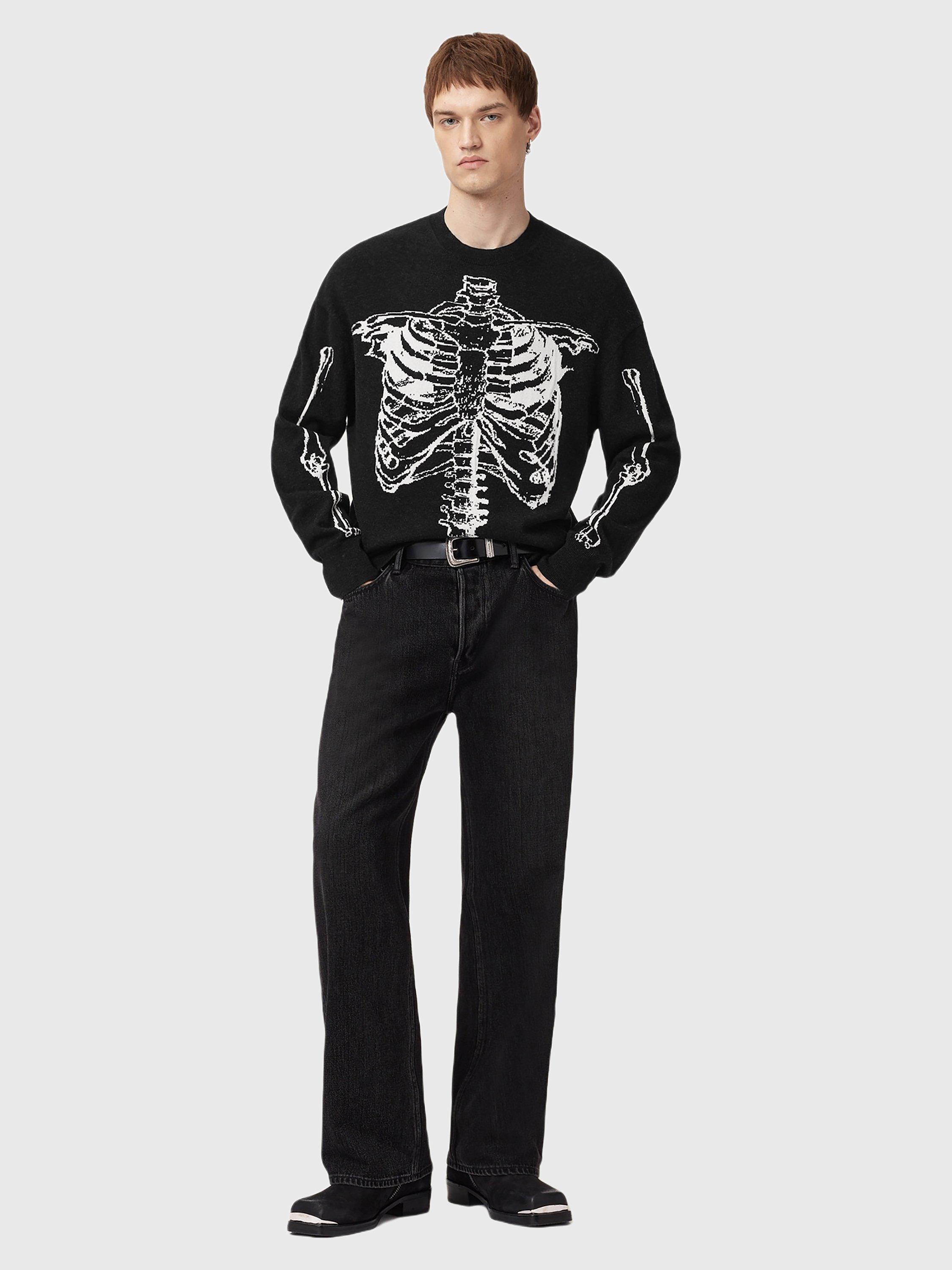 Product image 3 of 8, which shows AllSaints Skelli Wool Blend Jumper, Black, XL