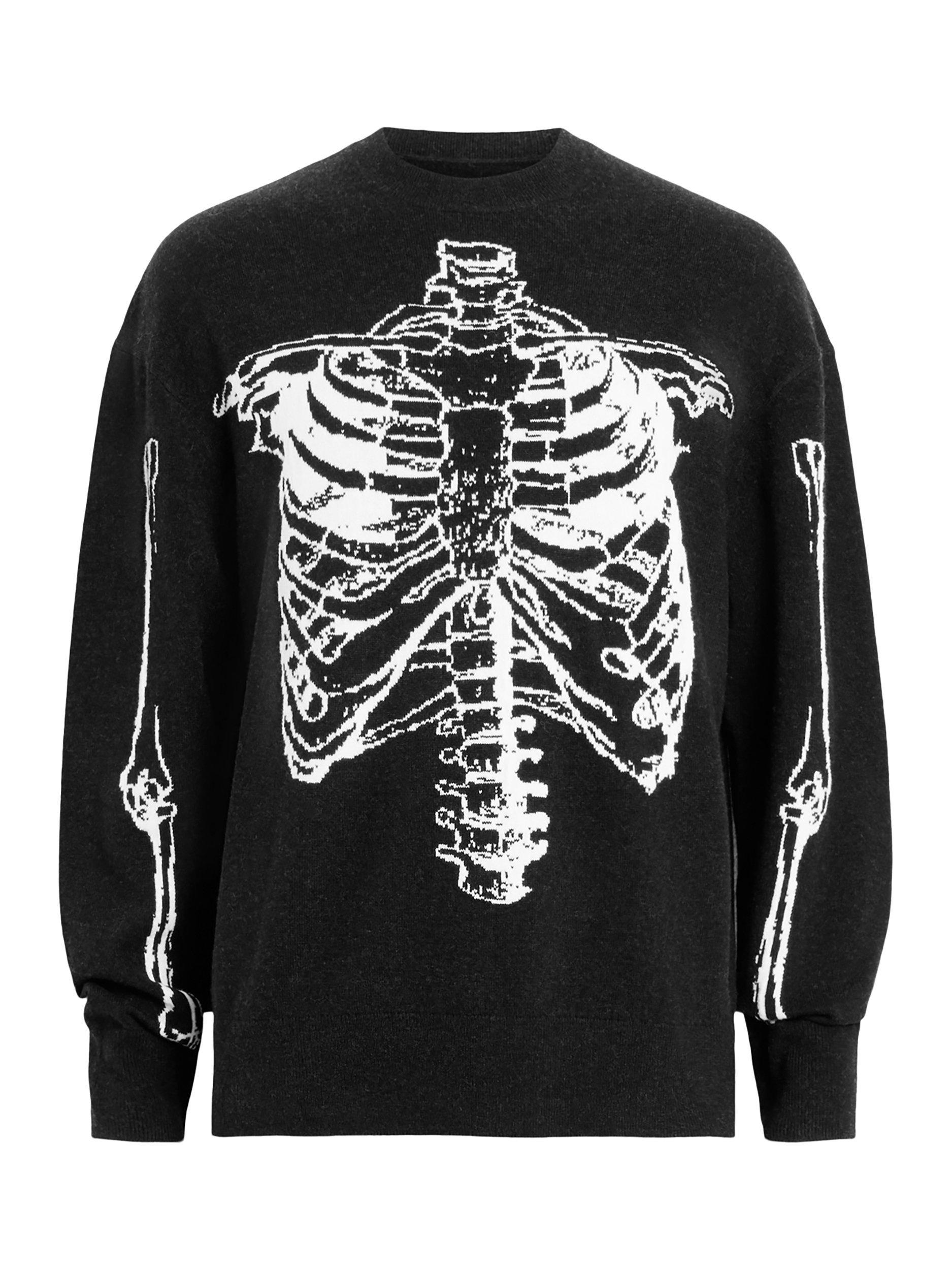 Product image 4 of 8, which shows AllSaints Skelli Wool Blend Jumper, Black, XL