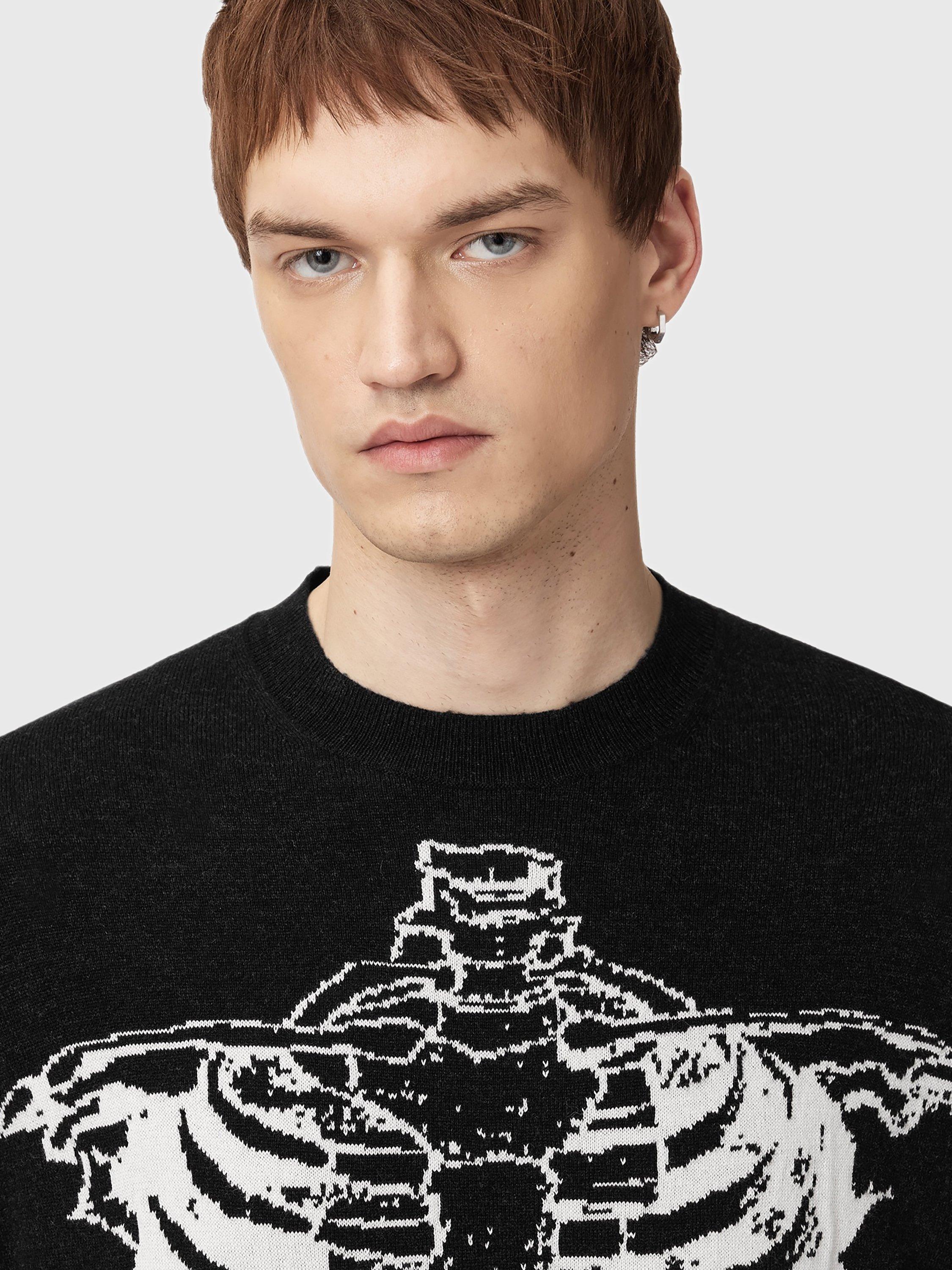 Product image 5 of 8, which shows AllSaints Skelli Wool Blend Jumper, Black, XL