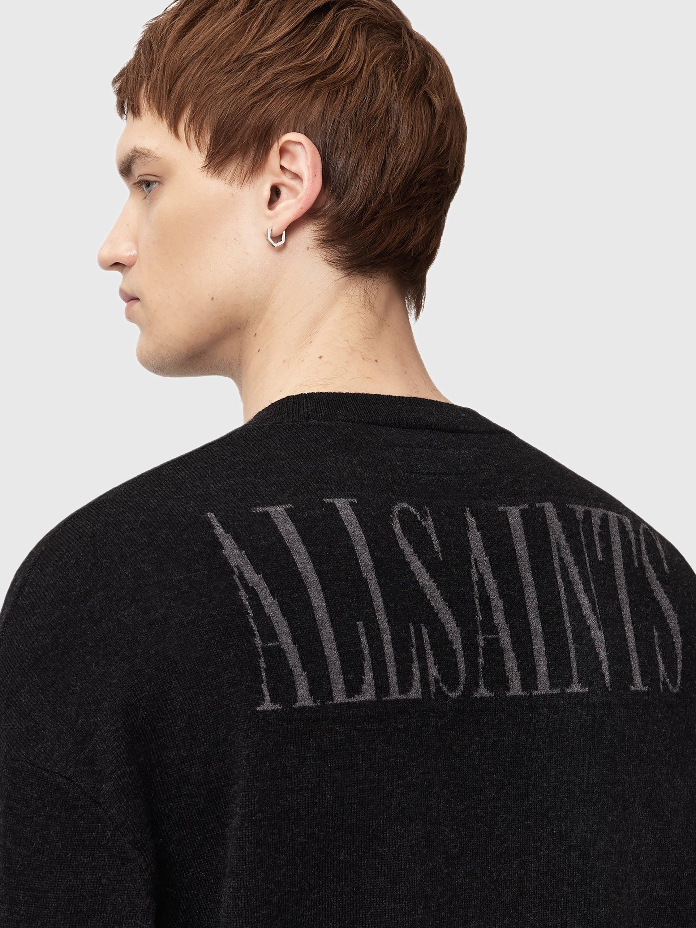 Product image 6 of 8, which shows AllSaints Skelli Wool Blend Jumper, Black, XL
