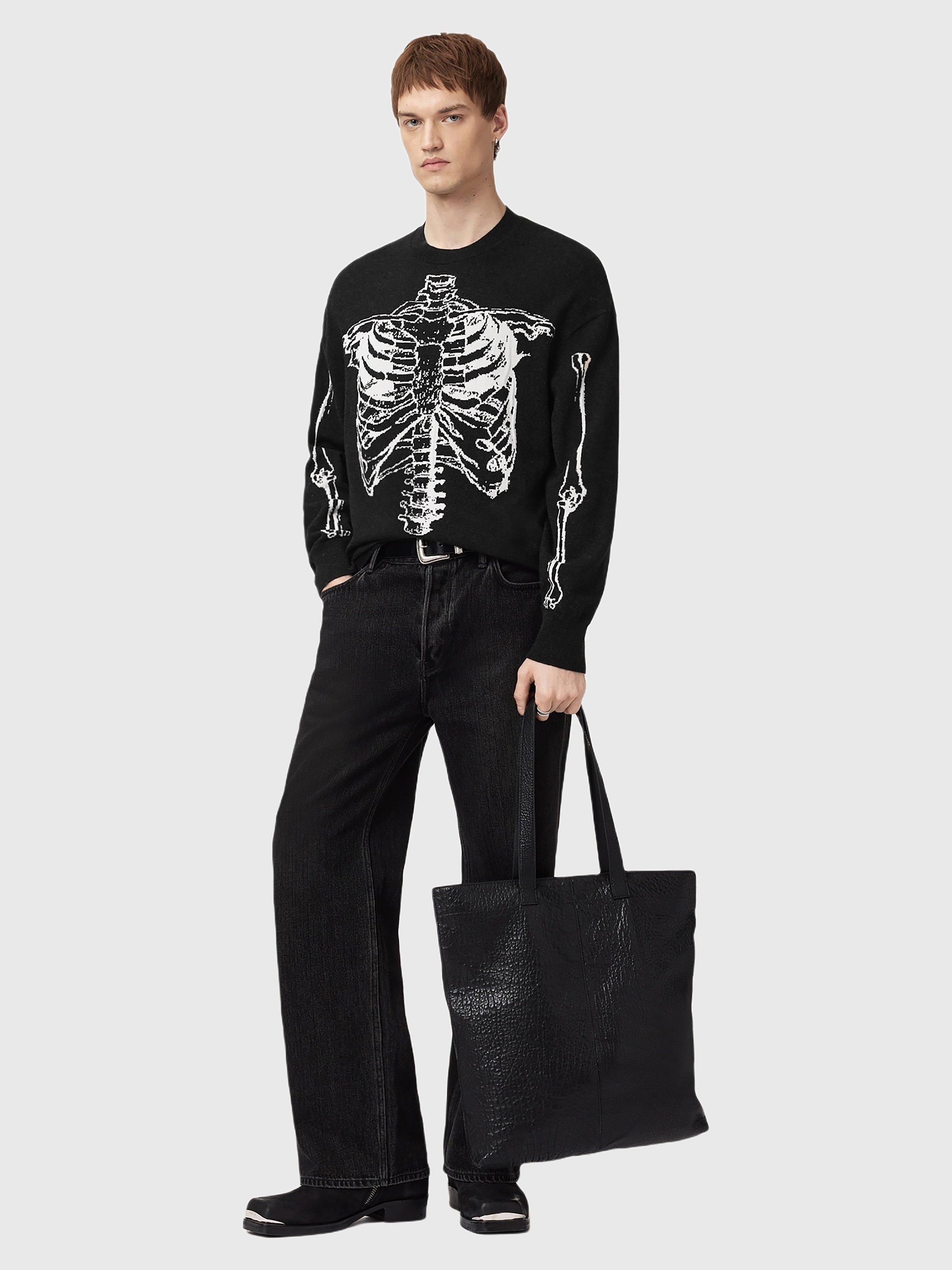 Product image 8 of 8, which shows AllSaints Skelli Wool Blend Jumper, Black, XL