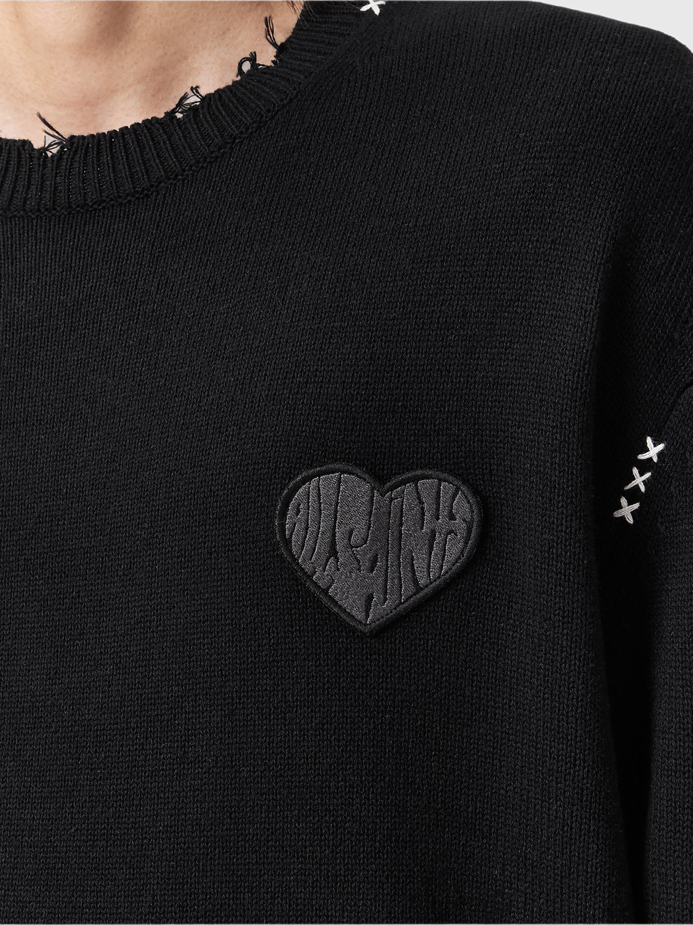 Product image 5 of 8, which shows AllSaints Theo Cotton Jumper, Black, L