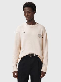 AllSaints Theo Cotton Jumper, Ecru