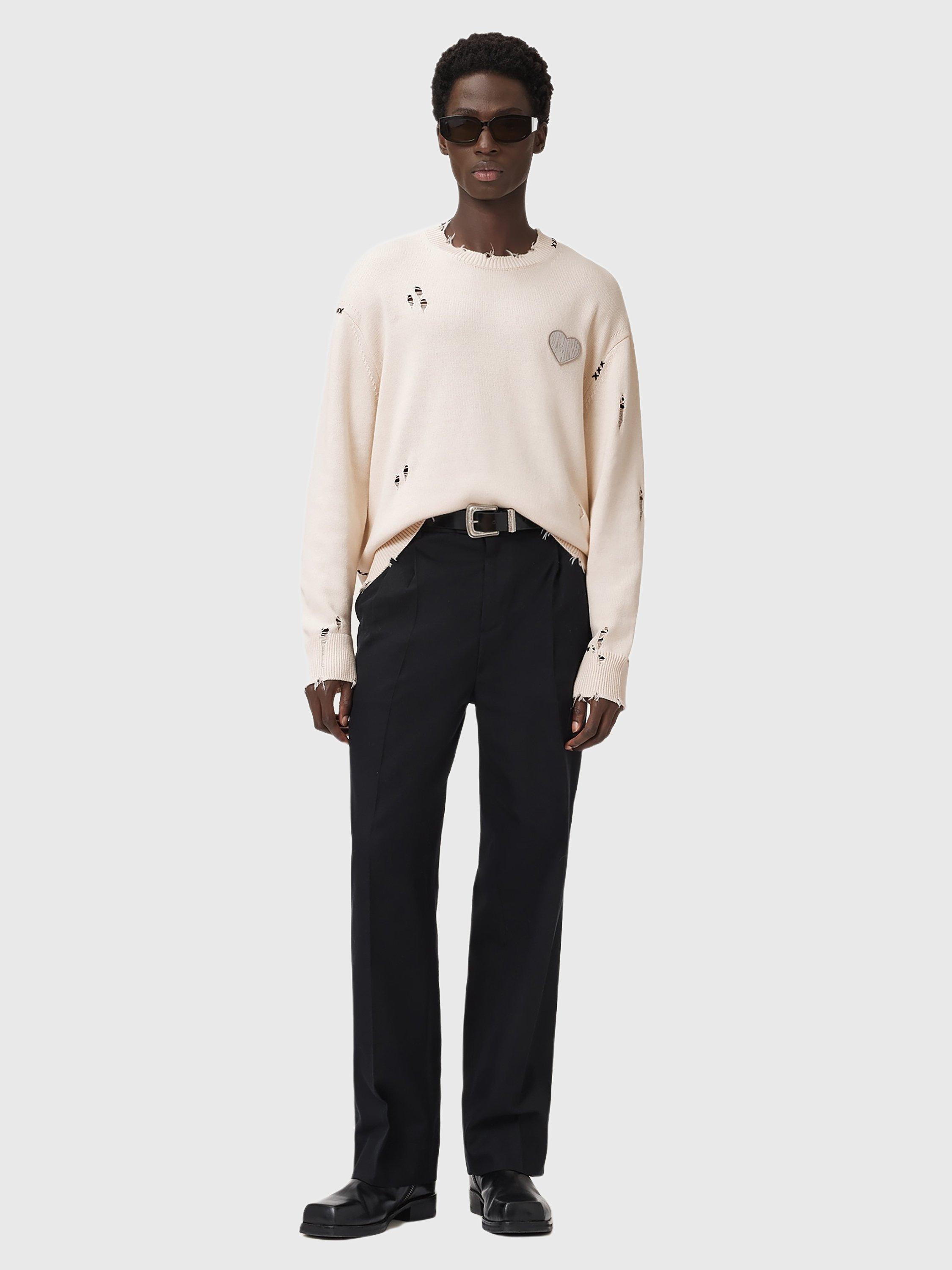 Product image 3 of 6, which shows AllSaints Theo Cotton Jumper, Ecru, XL