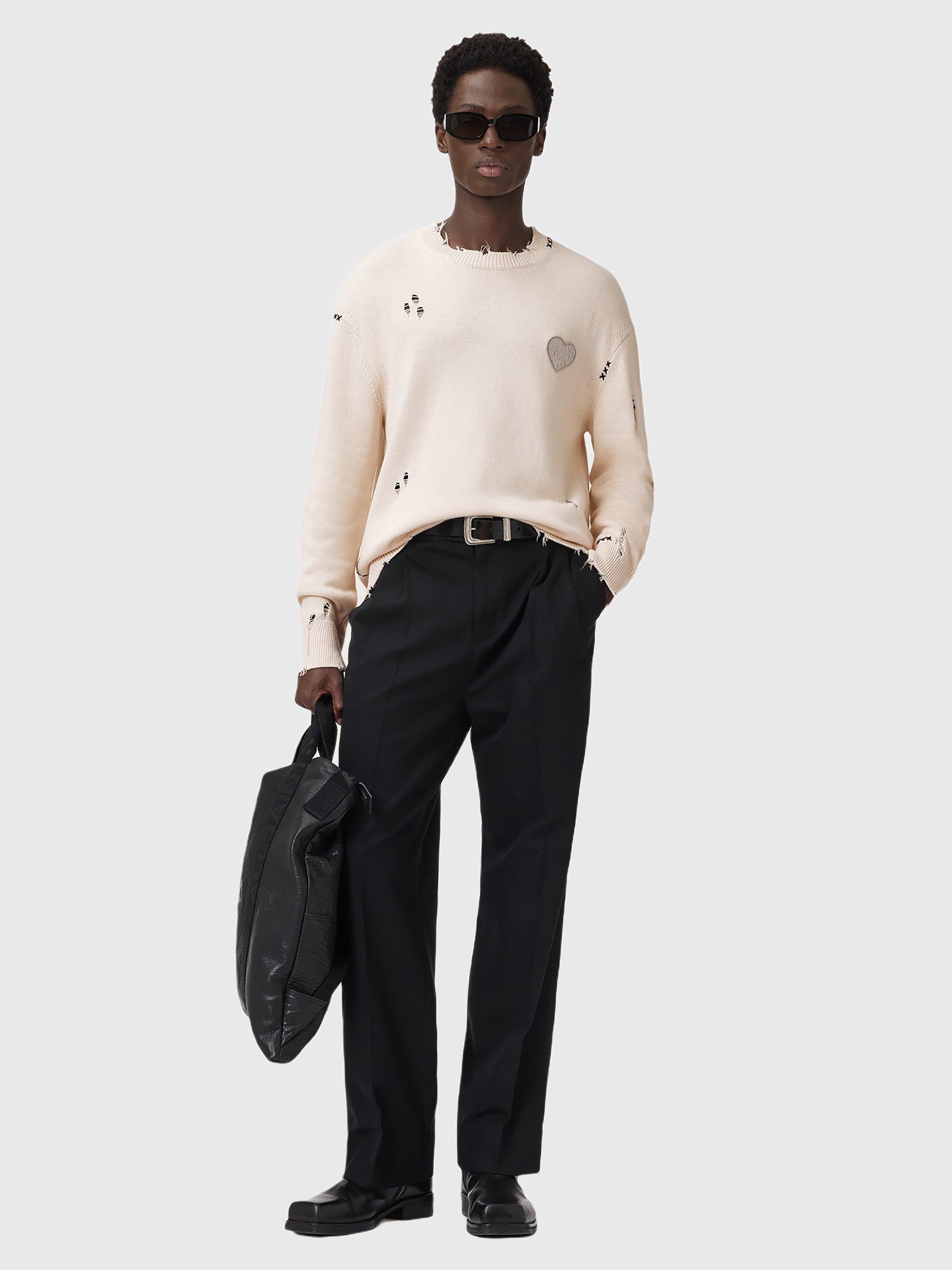 Product image 6 of 6, which shows AllSaints Theo Cotton Jumper, Ecru, XL