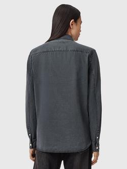 AllSaints Bodhi Logo Overshirt - view 2, Blainn Black