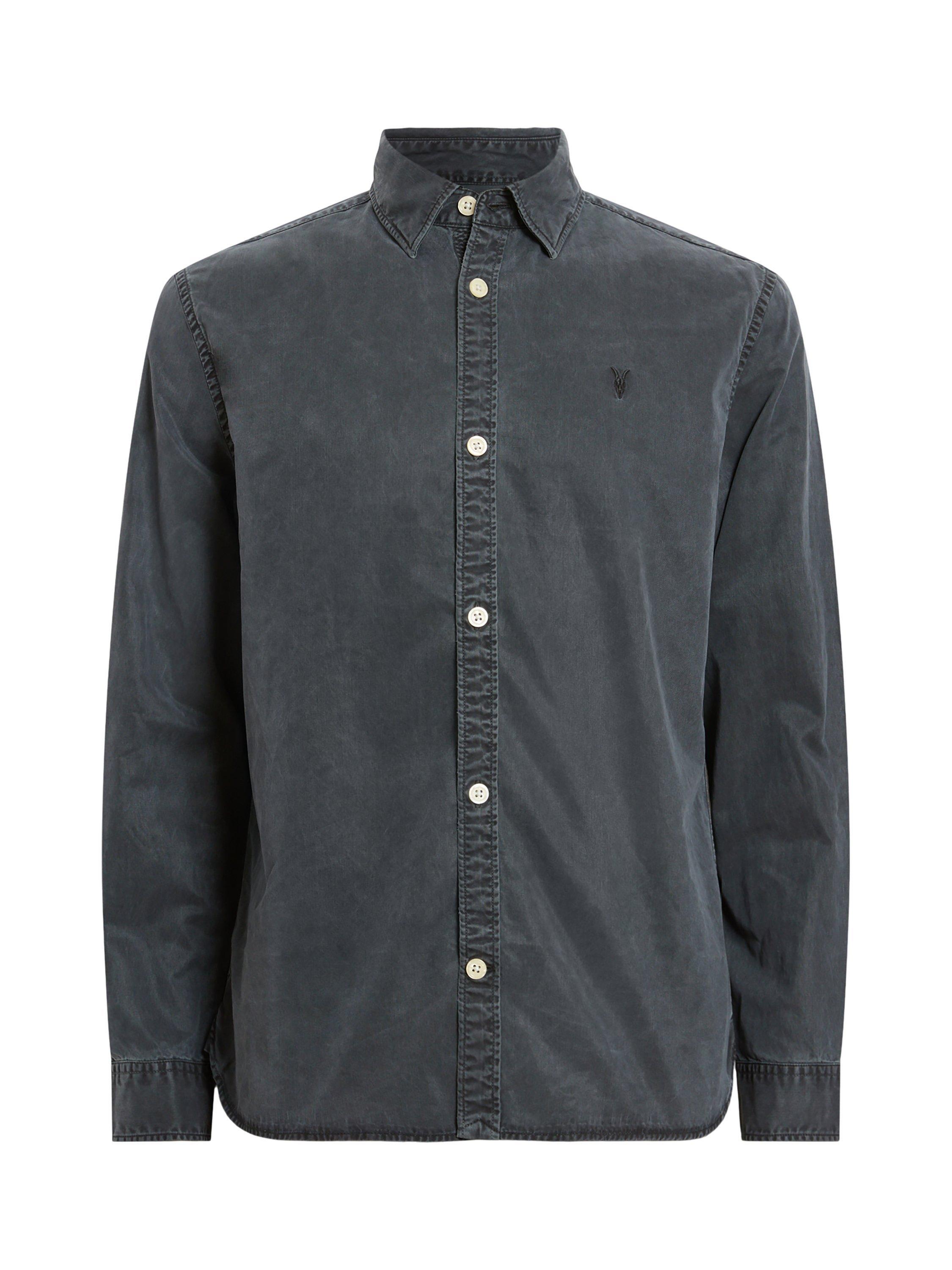 Product image 4 of 8, which shows AllSaints Bodhi Logo Overshirt, Blainn Black, L
