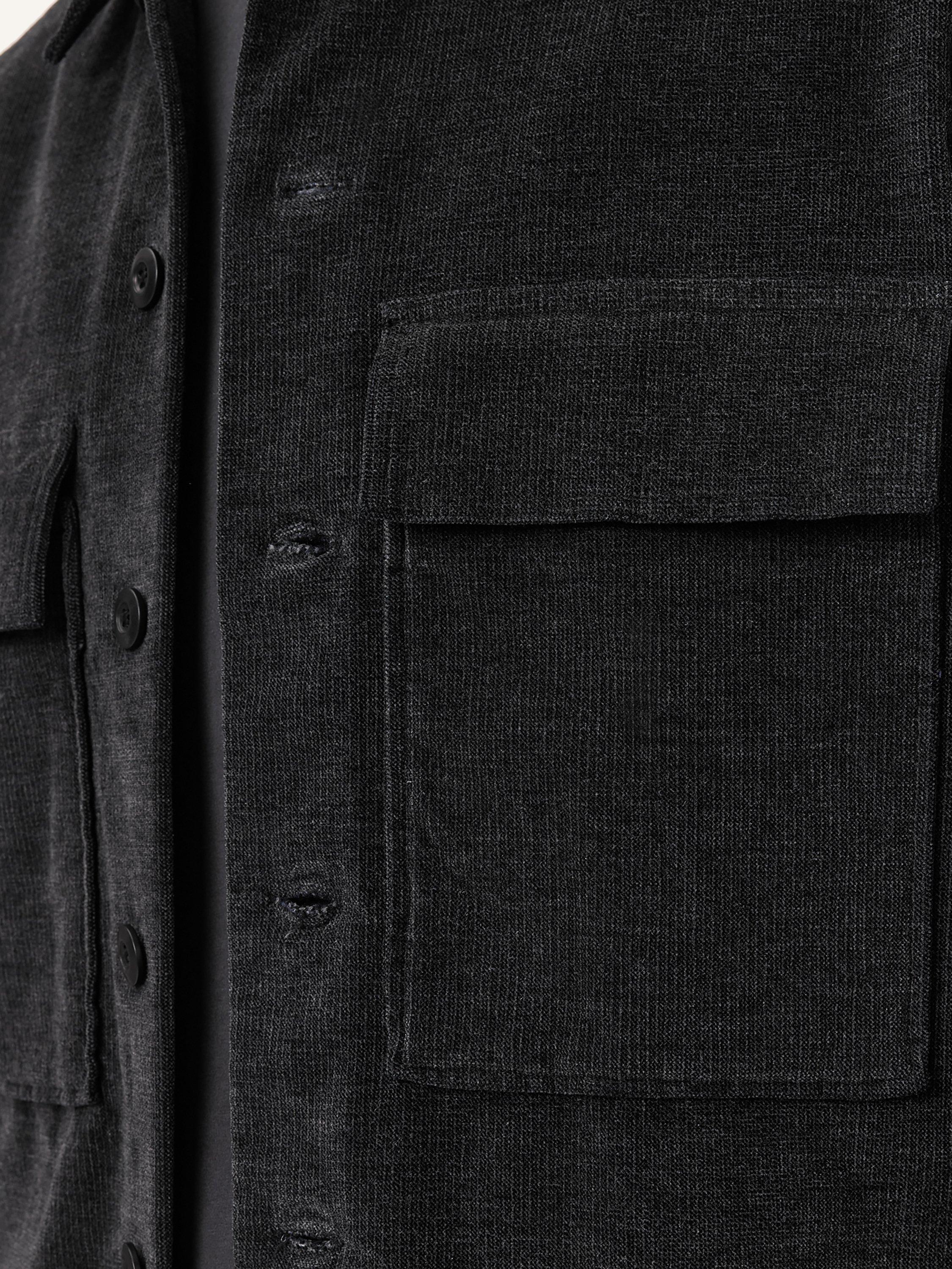 Product image 5 of 9, which shows AllSaints Hawker Cotton Blend Shirt, Faded Black, L